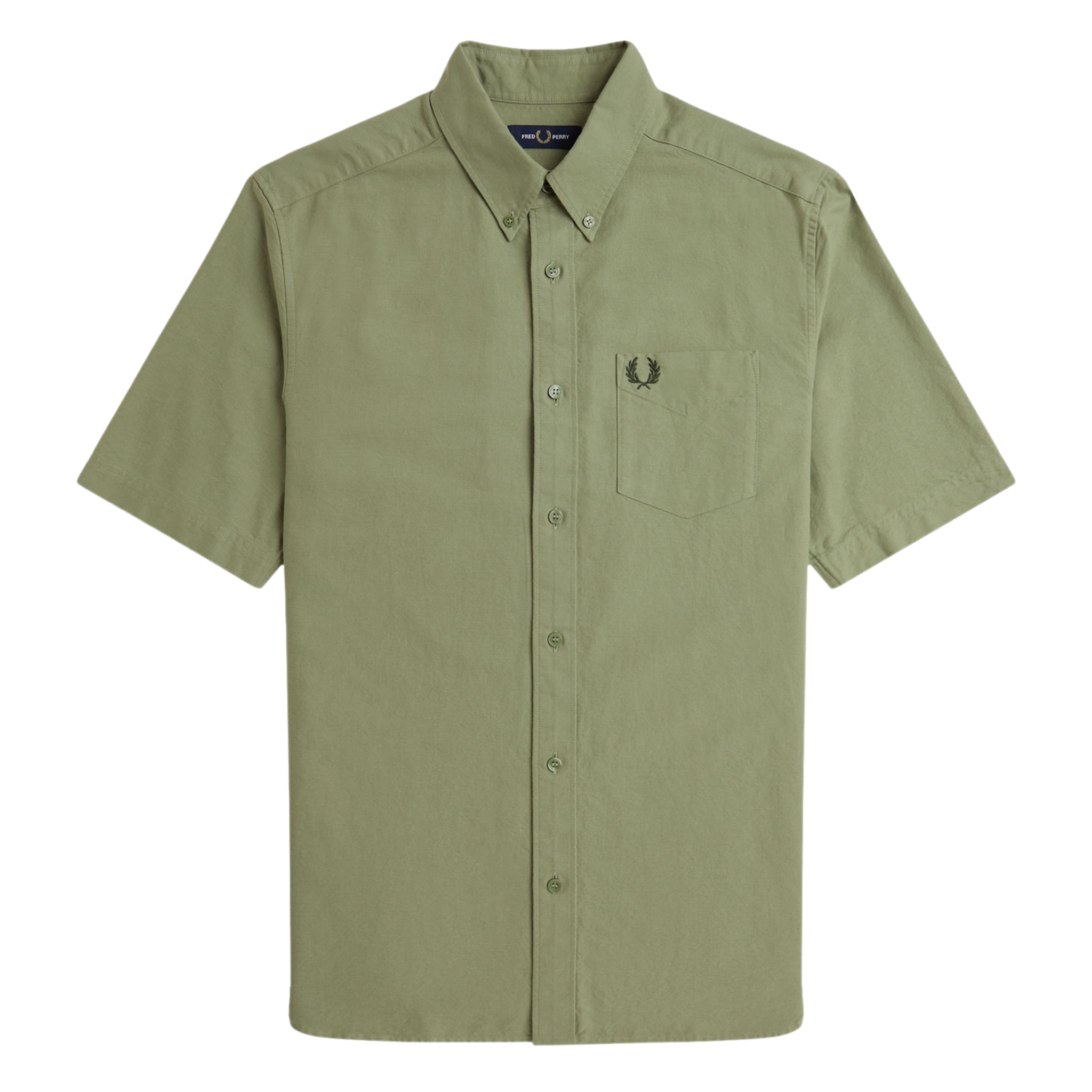 Mens Fred Perry Olive Mint Oxford S/s Shirt
