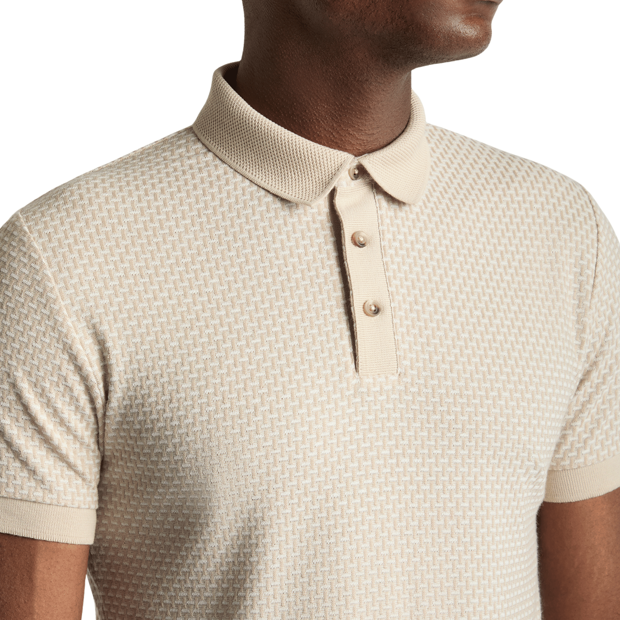Mens Remus Uomo Stone Basket Weave S/s Polo Shirt
