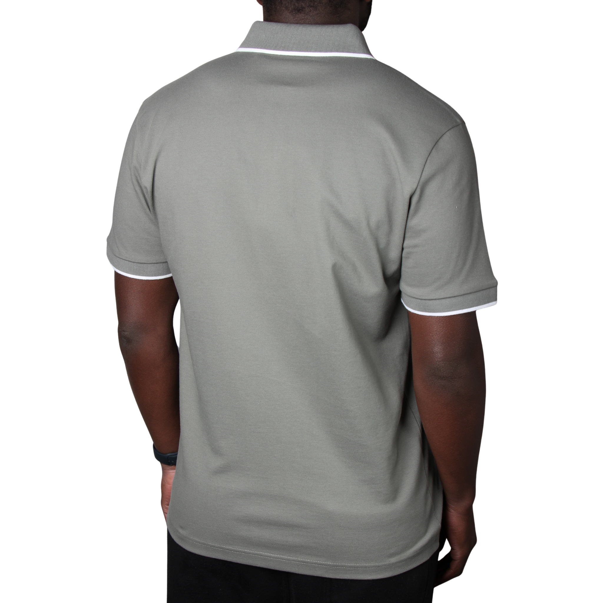 Mens BOSS Open Grey Passertip S/s Polo