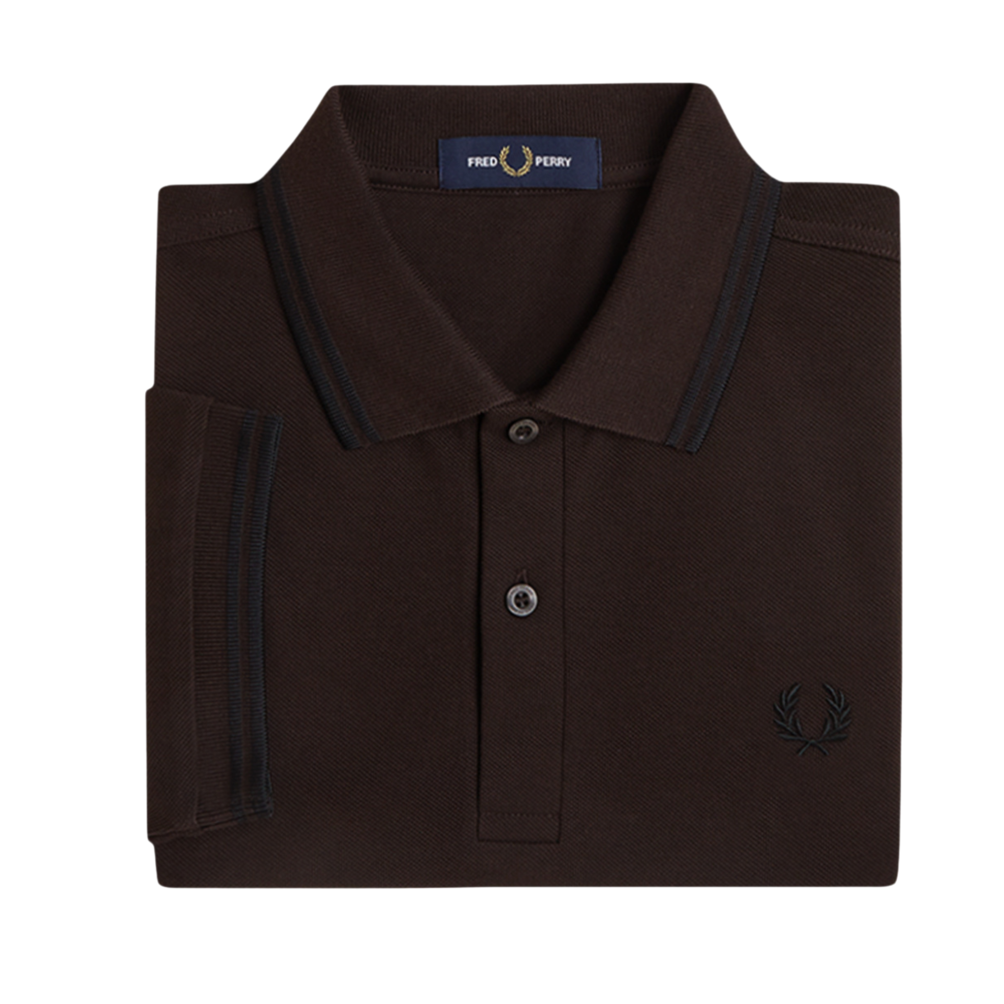 Mens Fred Perry Rich Brown/Black Twin Tipped S/s Polo