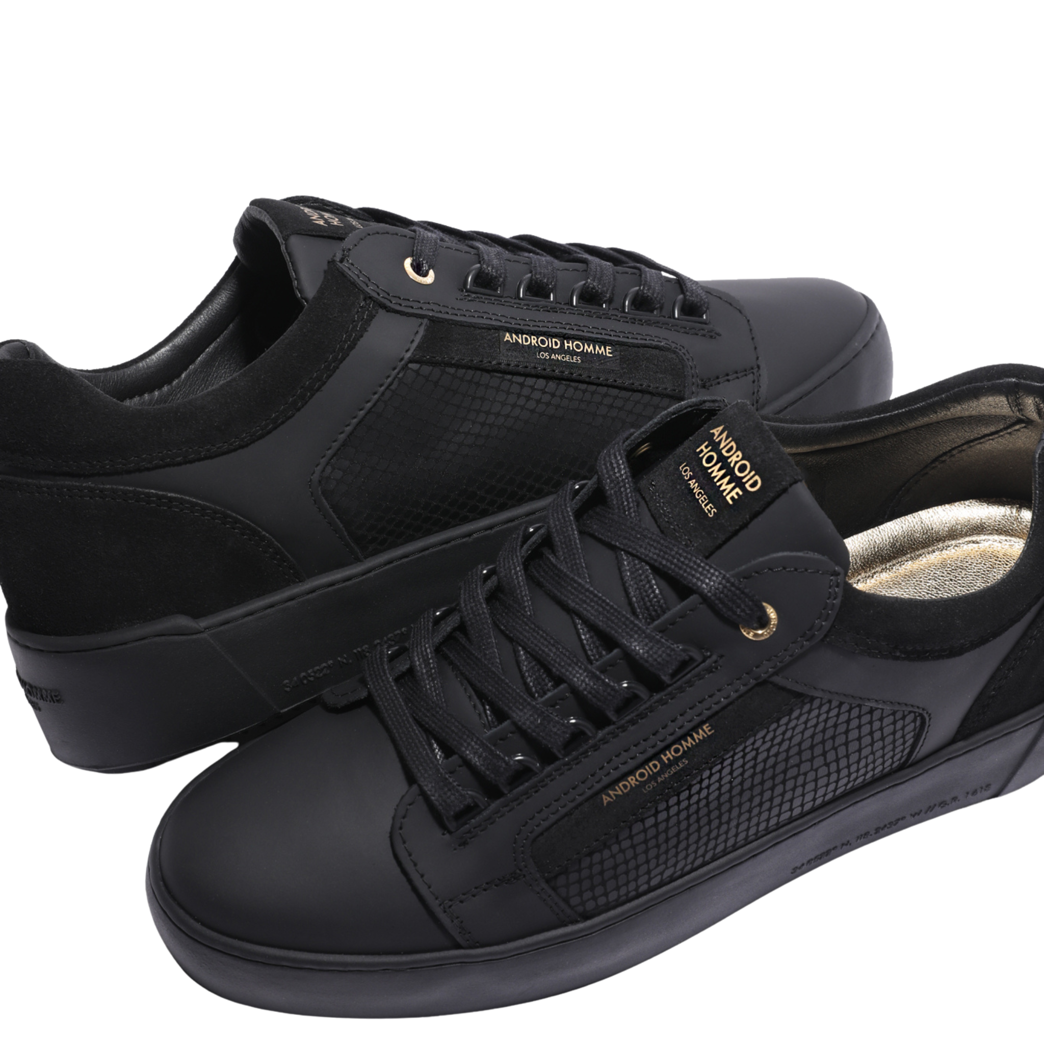 Mens Android Homme Black Venice Rubberised Stealth Cobra Trainers