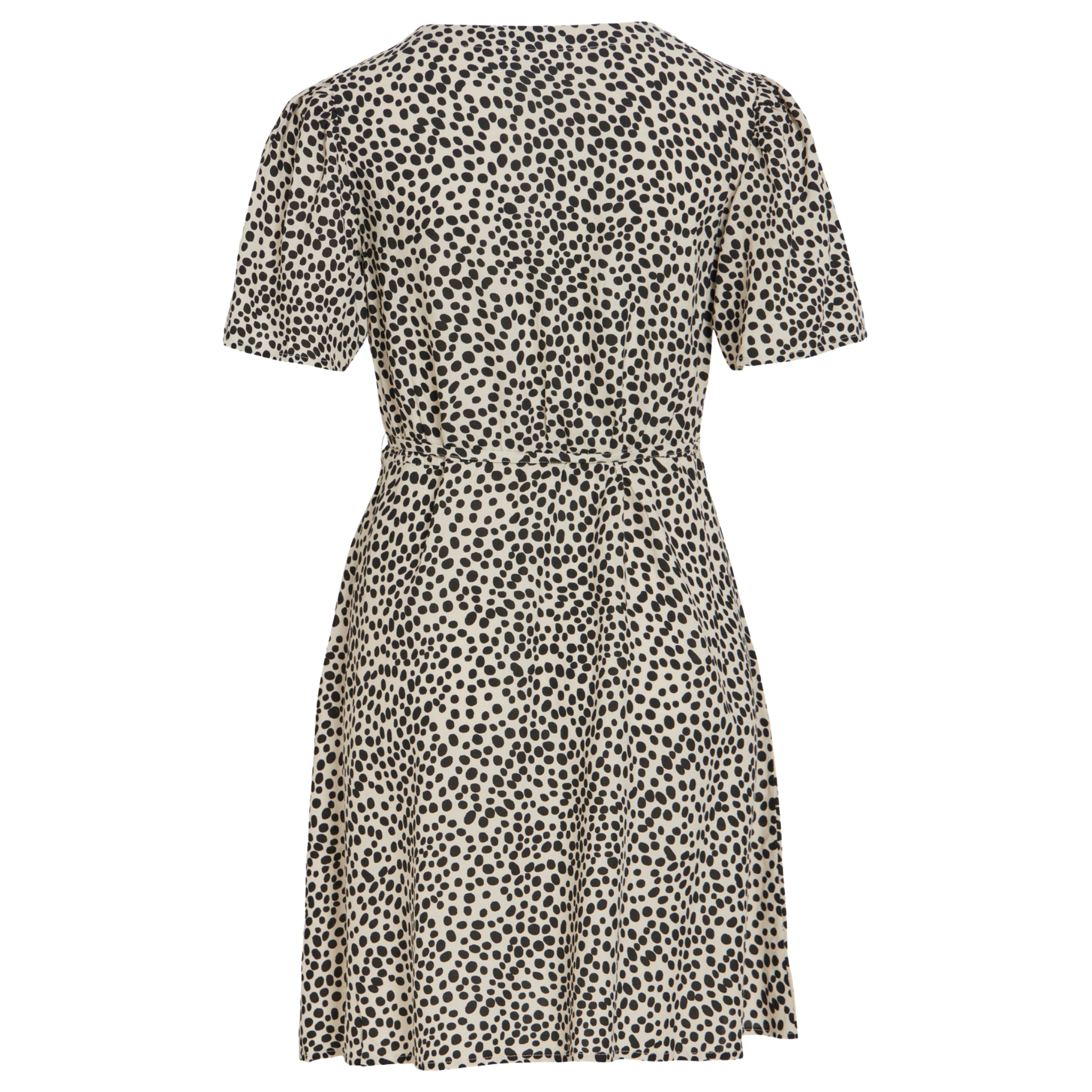 Womens Vila Black Beauty Printed Vigrace V Neck Short Dress