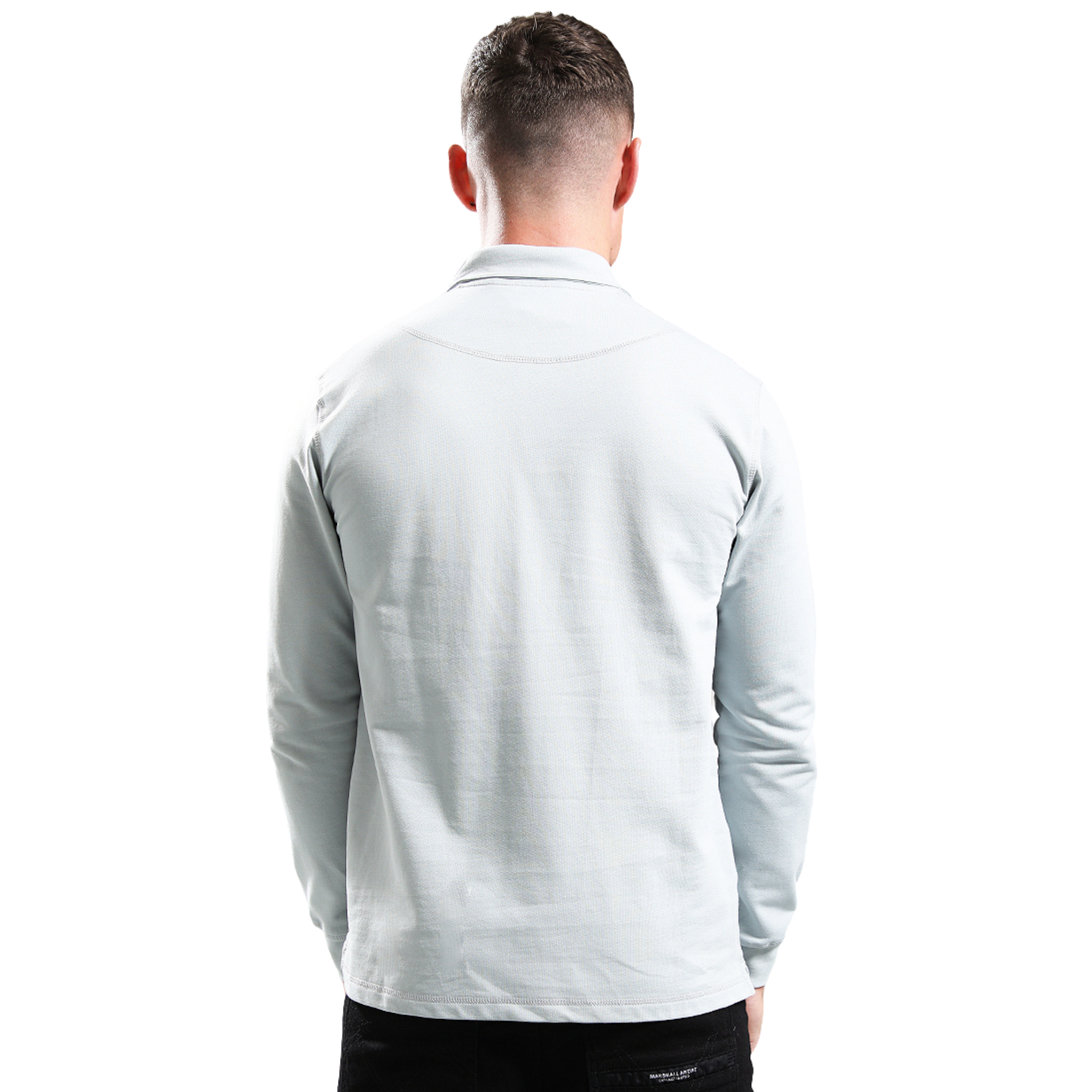 Mens Marshall Artist Ghost Grey Stratton L/s Polo Shirt