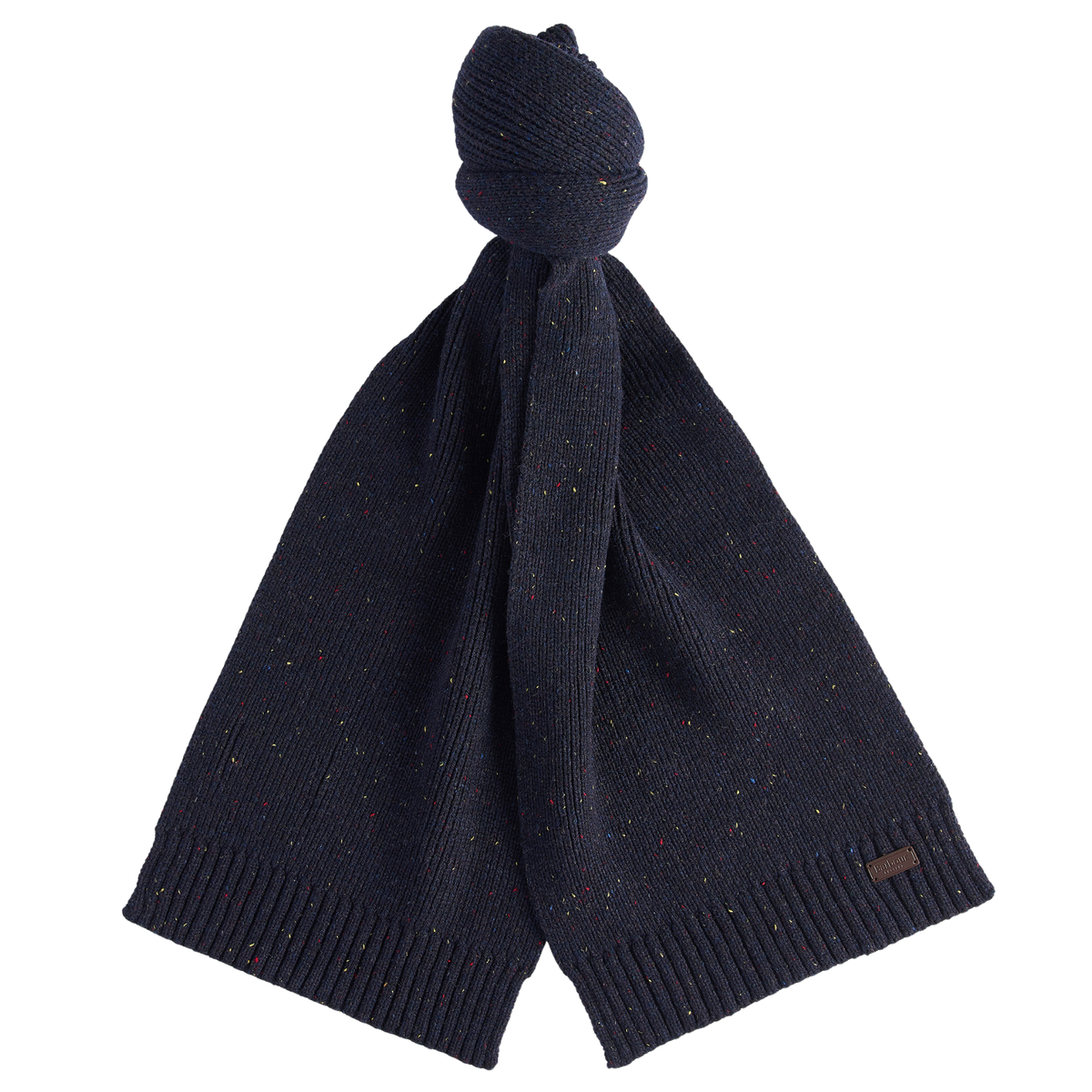 Mens Barbour Navy Carlton Fleck Beanie & Scarf Gift Set