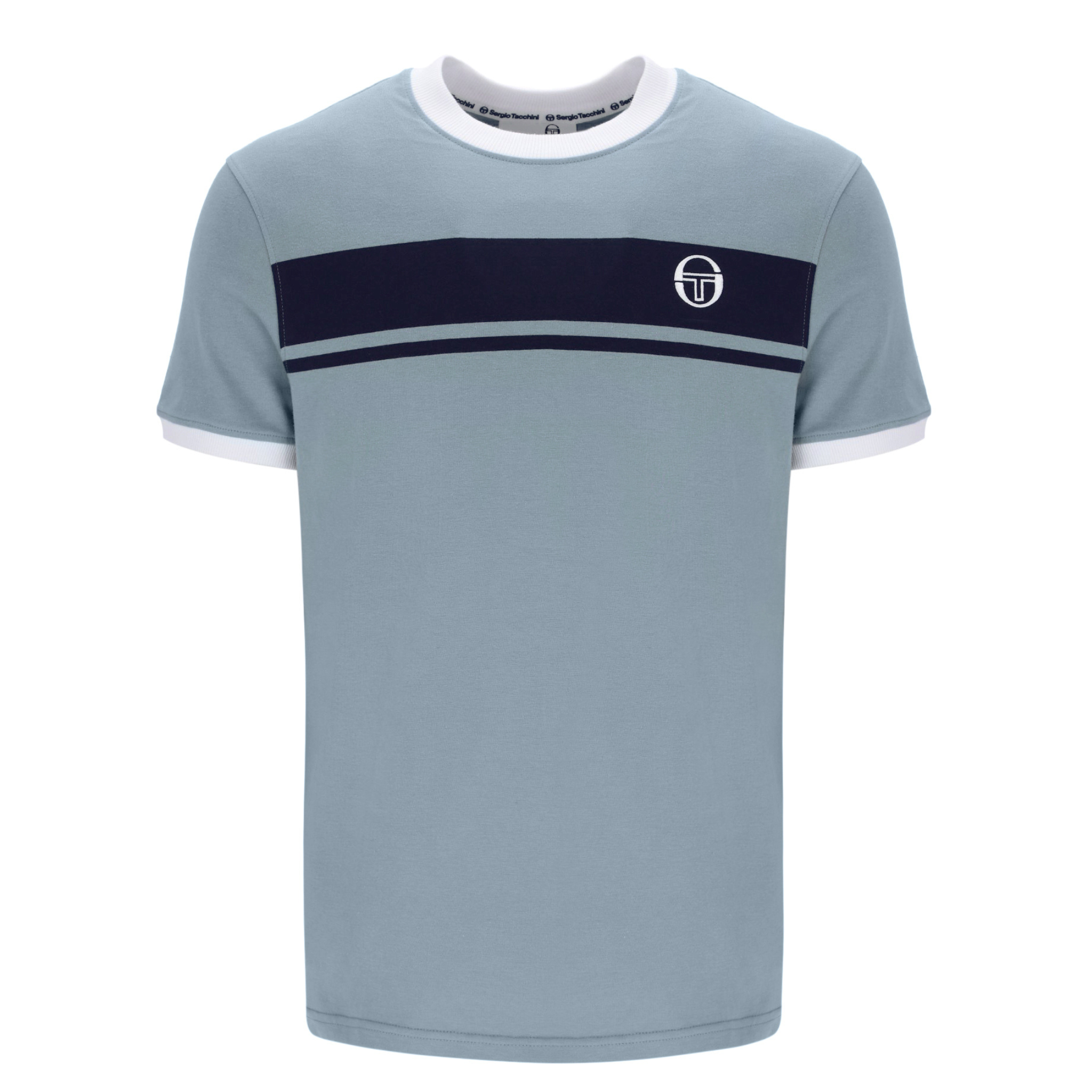 Mens Sergio Tacchini Lead/Maritime Blue/White Master S/s T Shirt