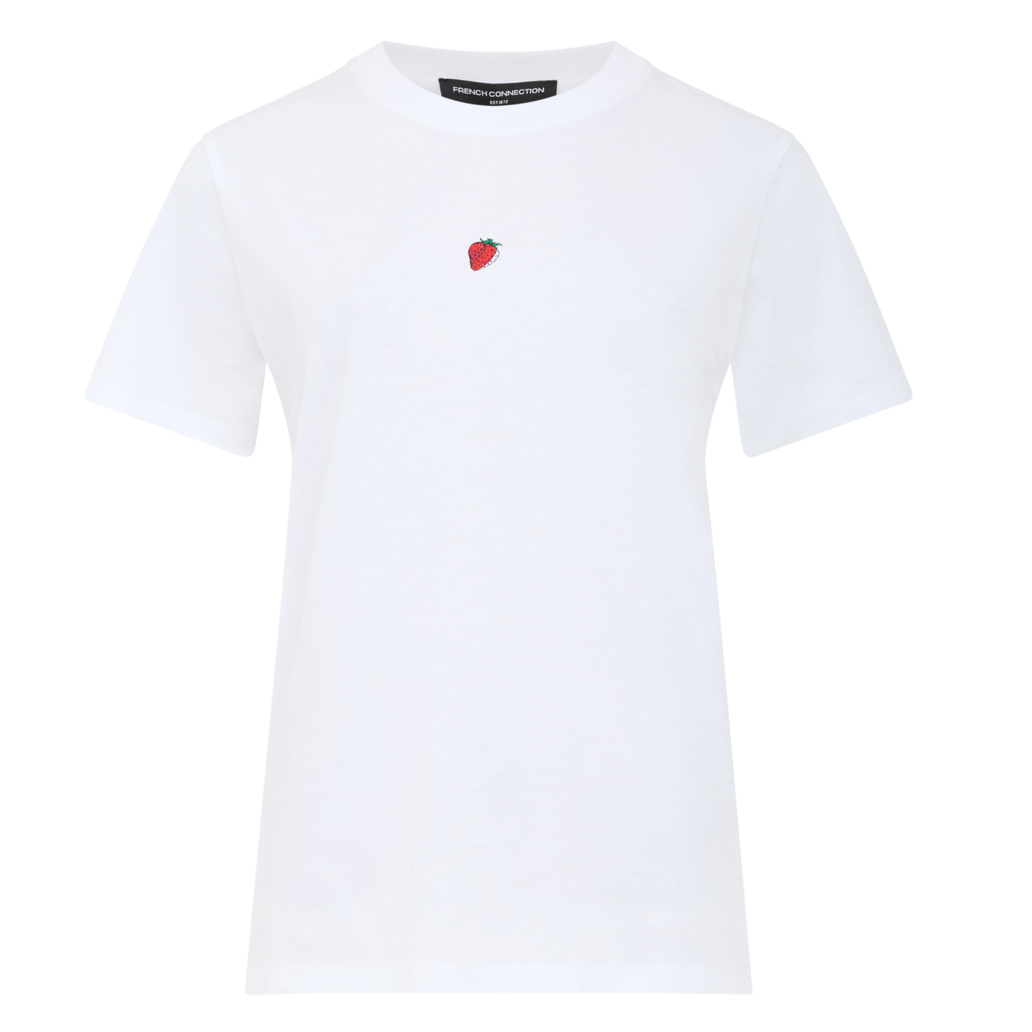 Womens French Connection Linen White Cocktail Graphic S/s T Shirt