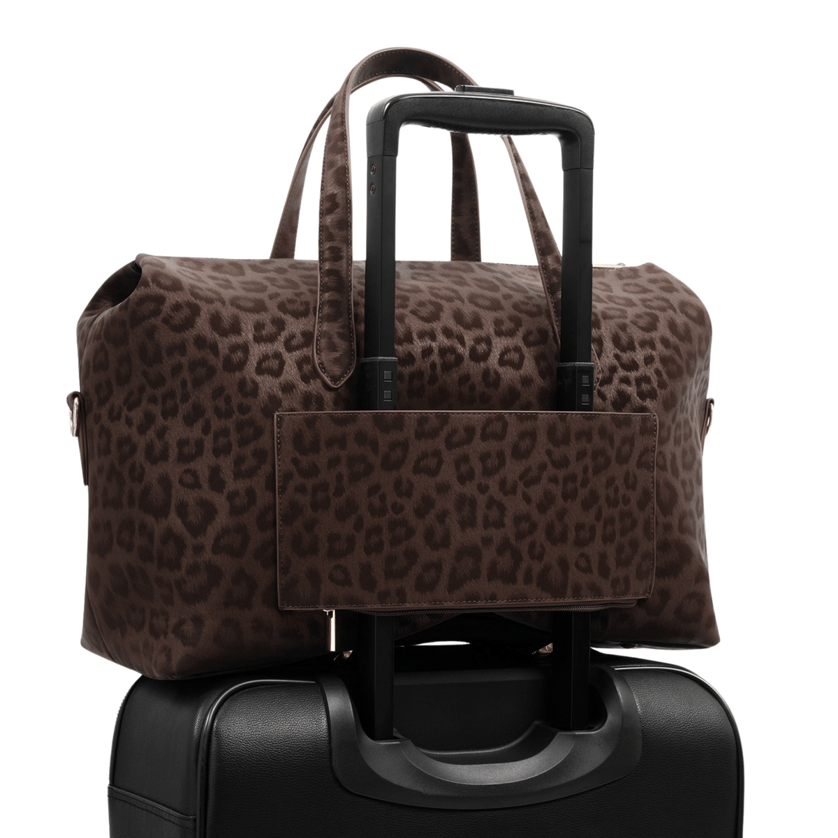 Womens Katie Loxton Chocolate Leopard Milan Cabin Bag