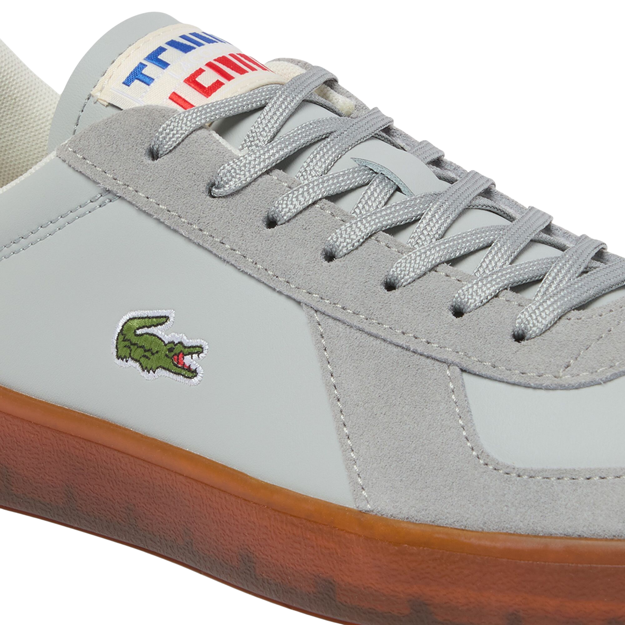 Mens Lacoste Light Grey/Gum Baseshot Pro Trainers