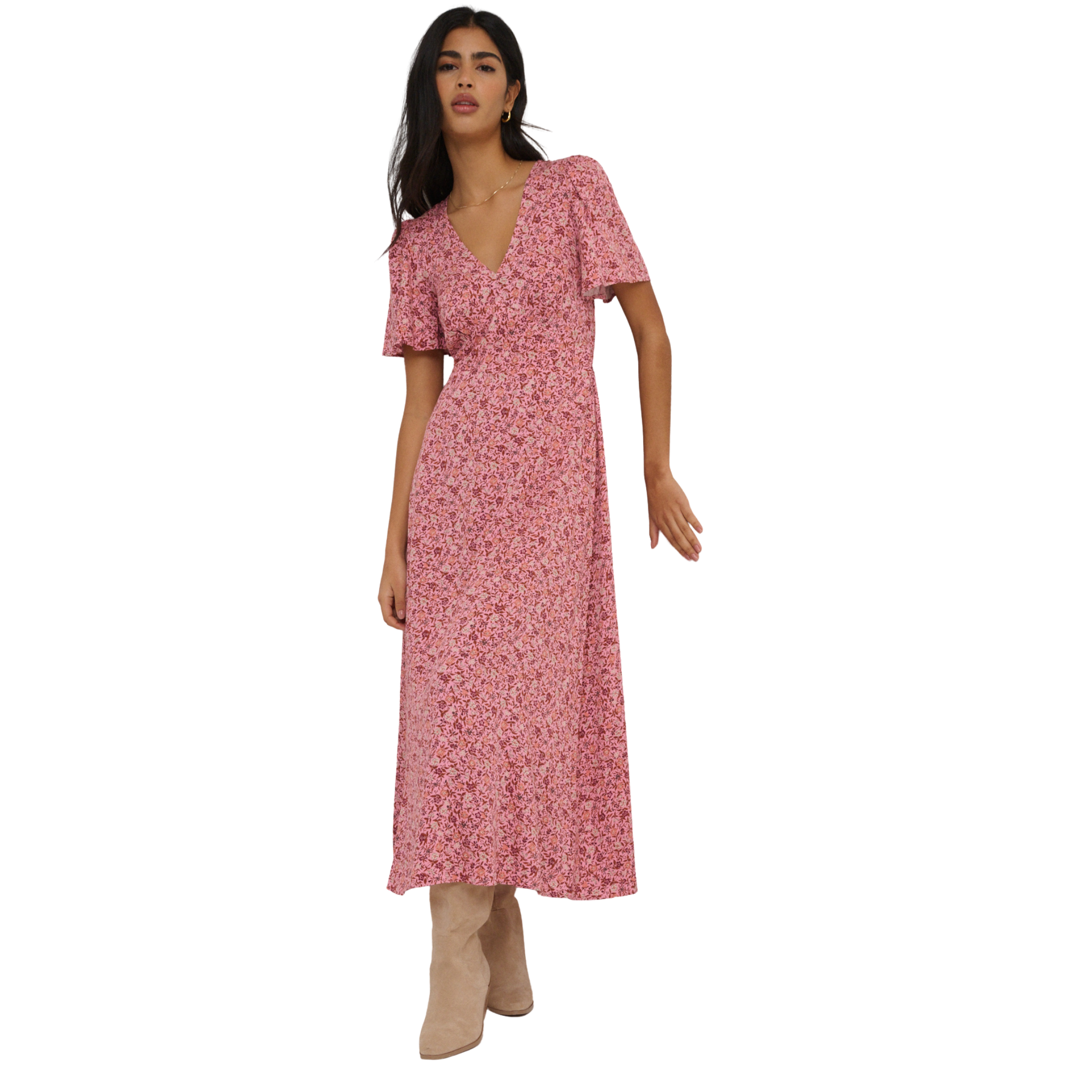 Womens Nobody's Child Pink Atlas Midi Dress