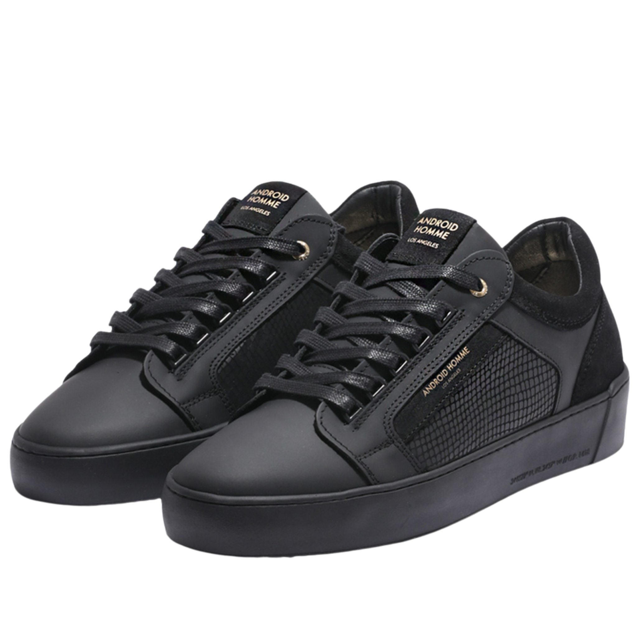 Mens Android Homme Black Venice Rubberised Stealth Cobra Trainers
