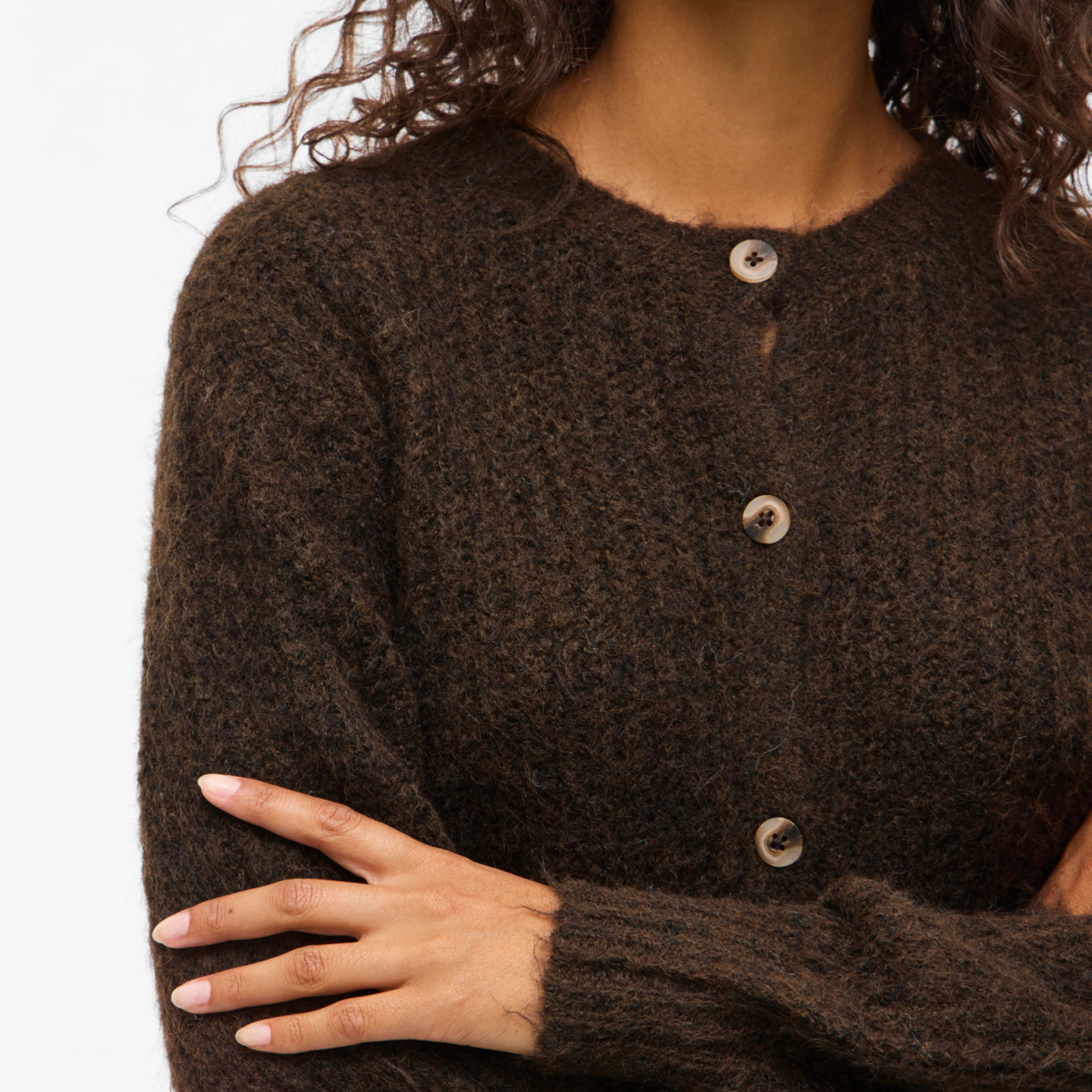 Womens Vila Coffee Bean Vilampe Knit Cardigan
