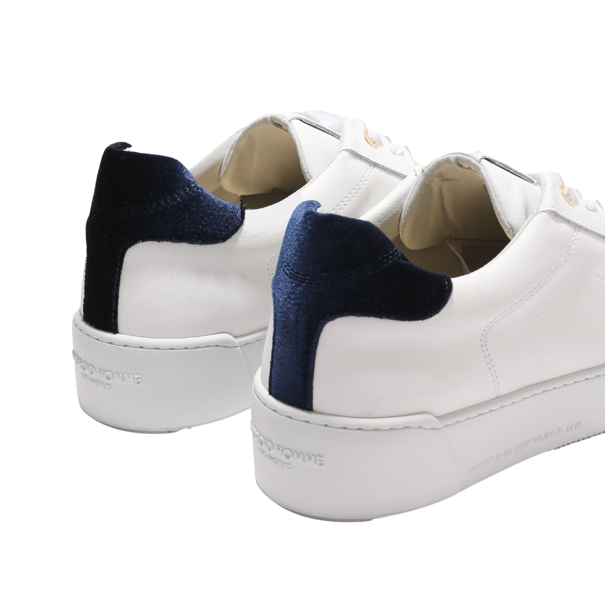 Mens Android Homme White/Navy Zuma Diamond Velvet Quilt Trainers