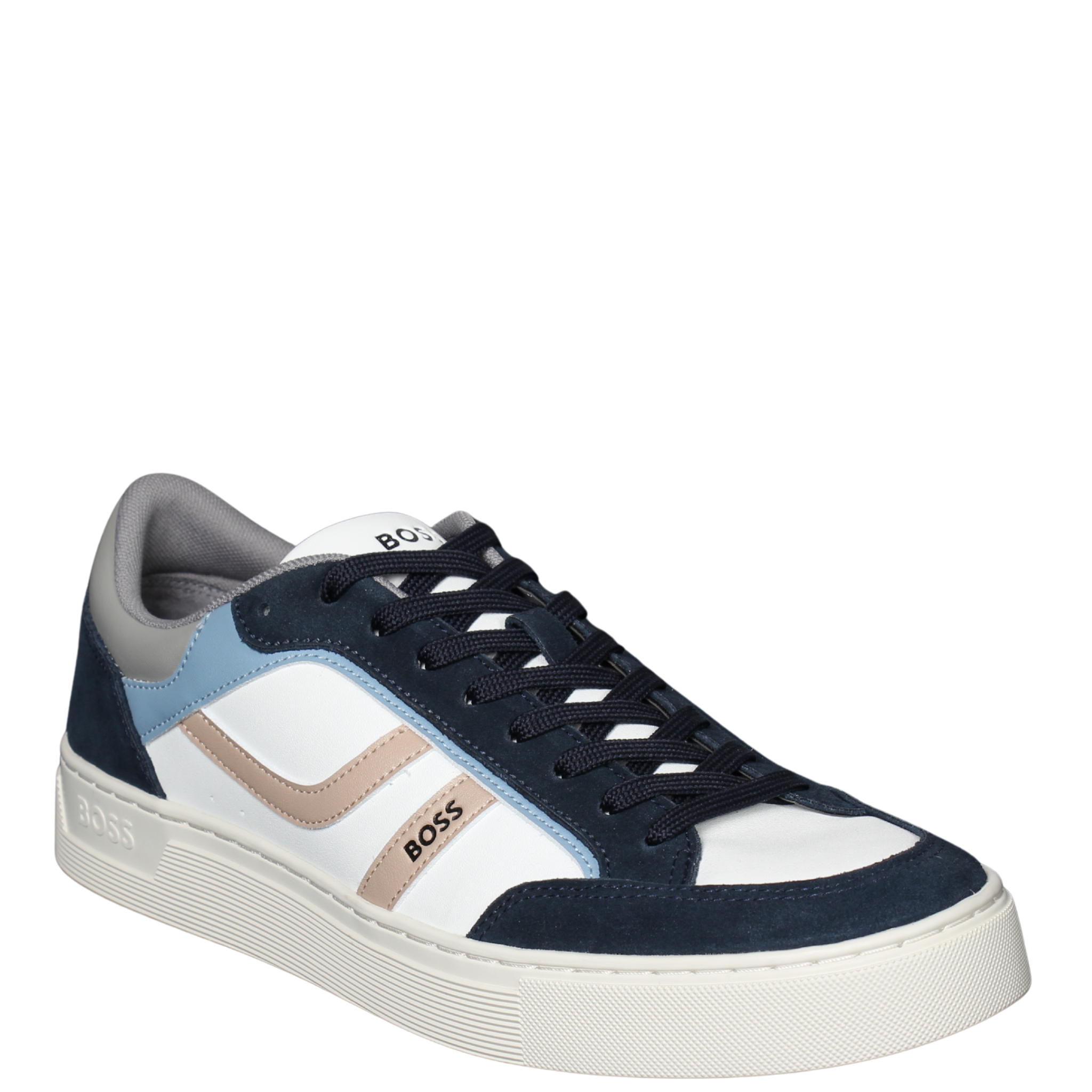 Mens BOSS Open Blue Rhys_Tenn_pumi Trainers