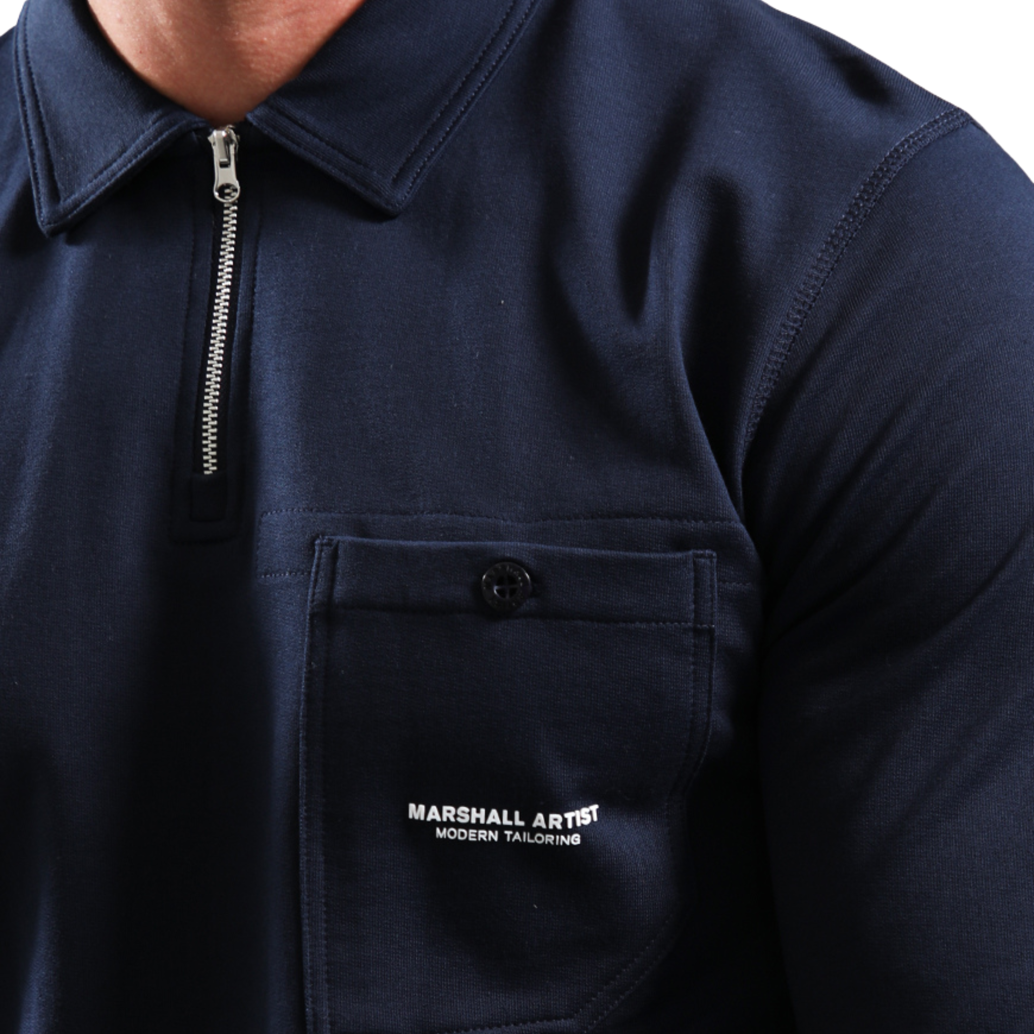 Mens Marshall Artist Navy Stratton L/s Polo Shirt