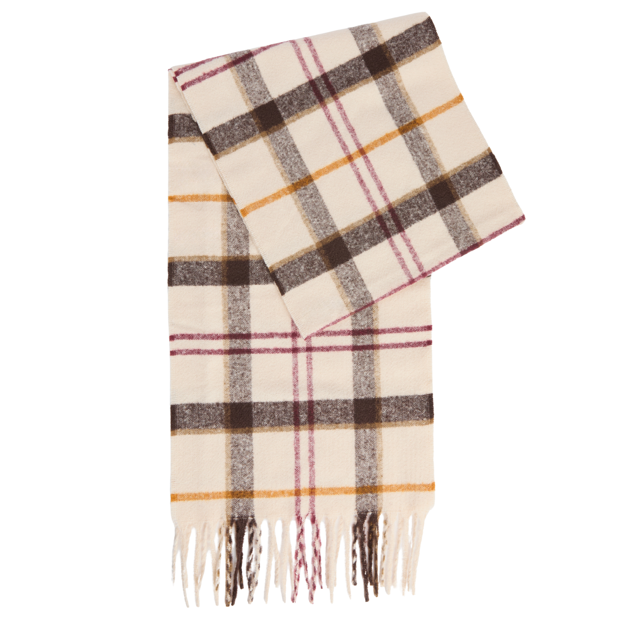 Womens Barbour Light Muted Tartan Olivia Beanie & Scarf Set