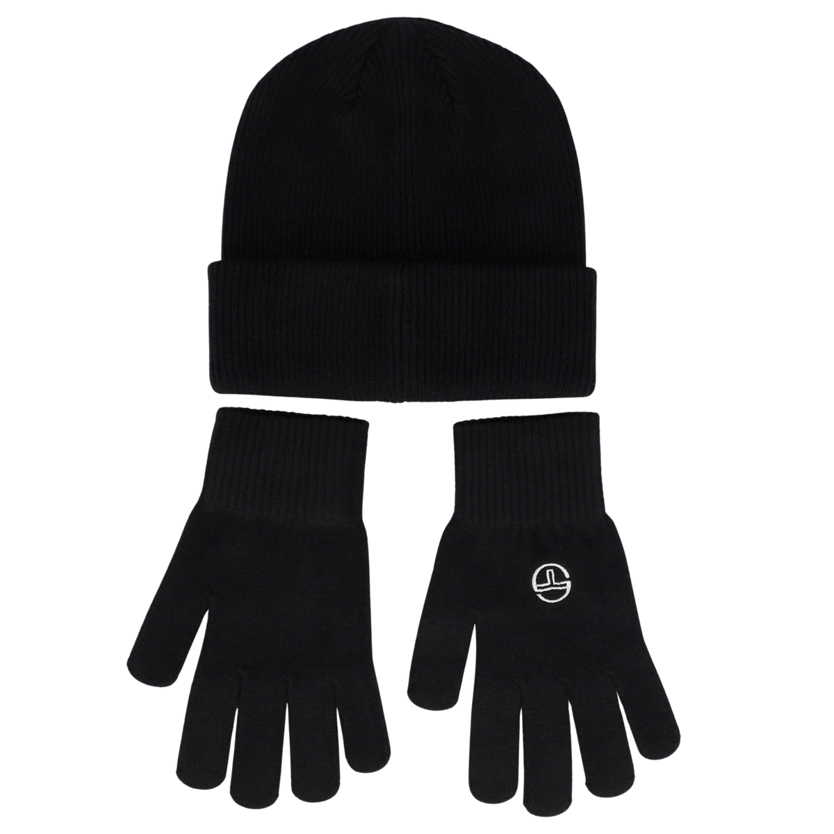 Mens Sergio Tacchini Black Carrera Beanie & Gloves Set