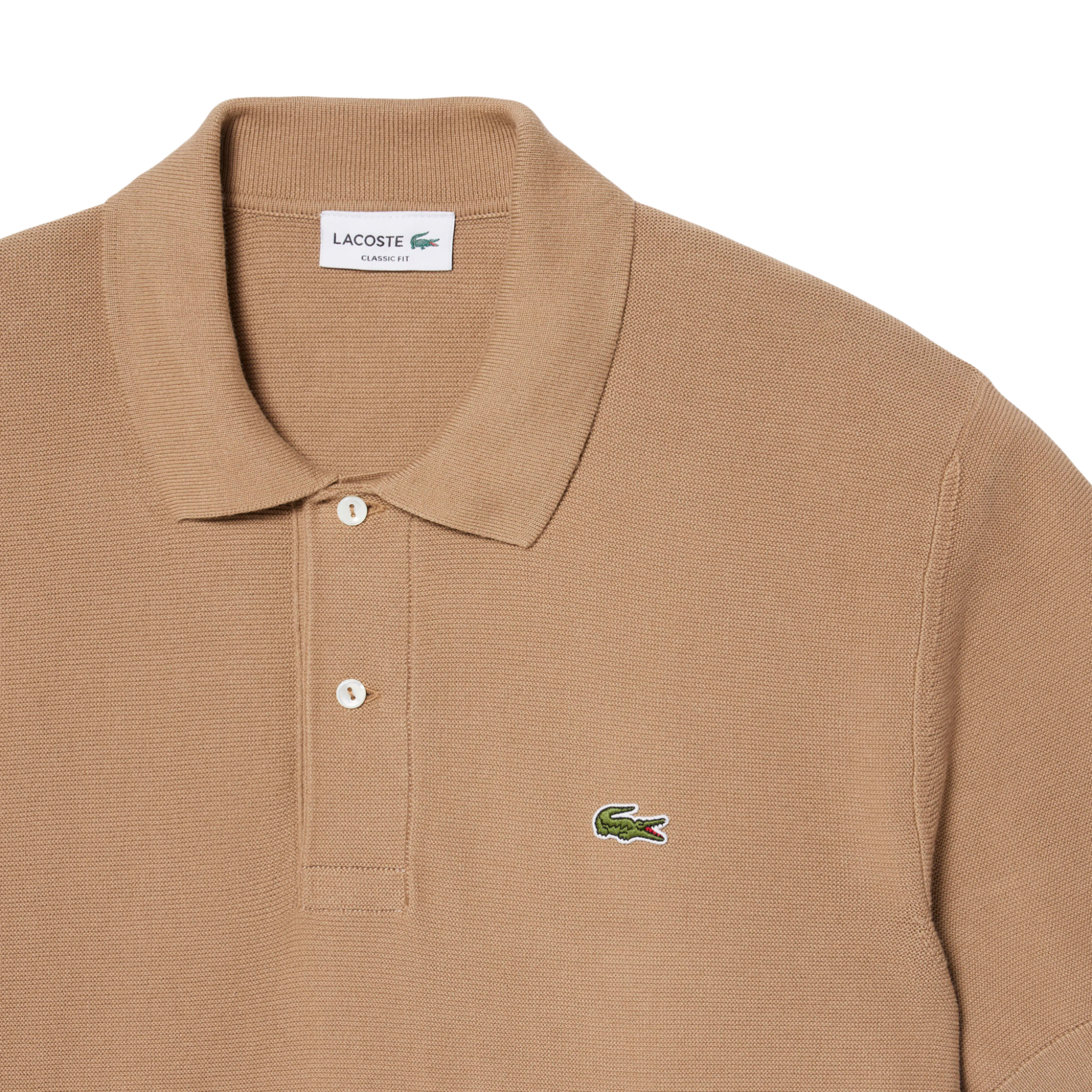 Mens Lacoste Cookie Ribbed Knitted S/s Polo Shirt