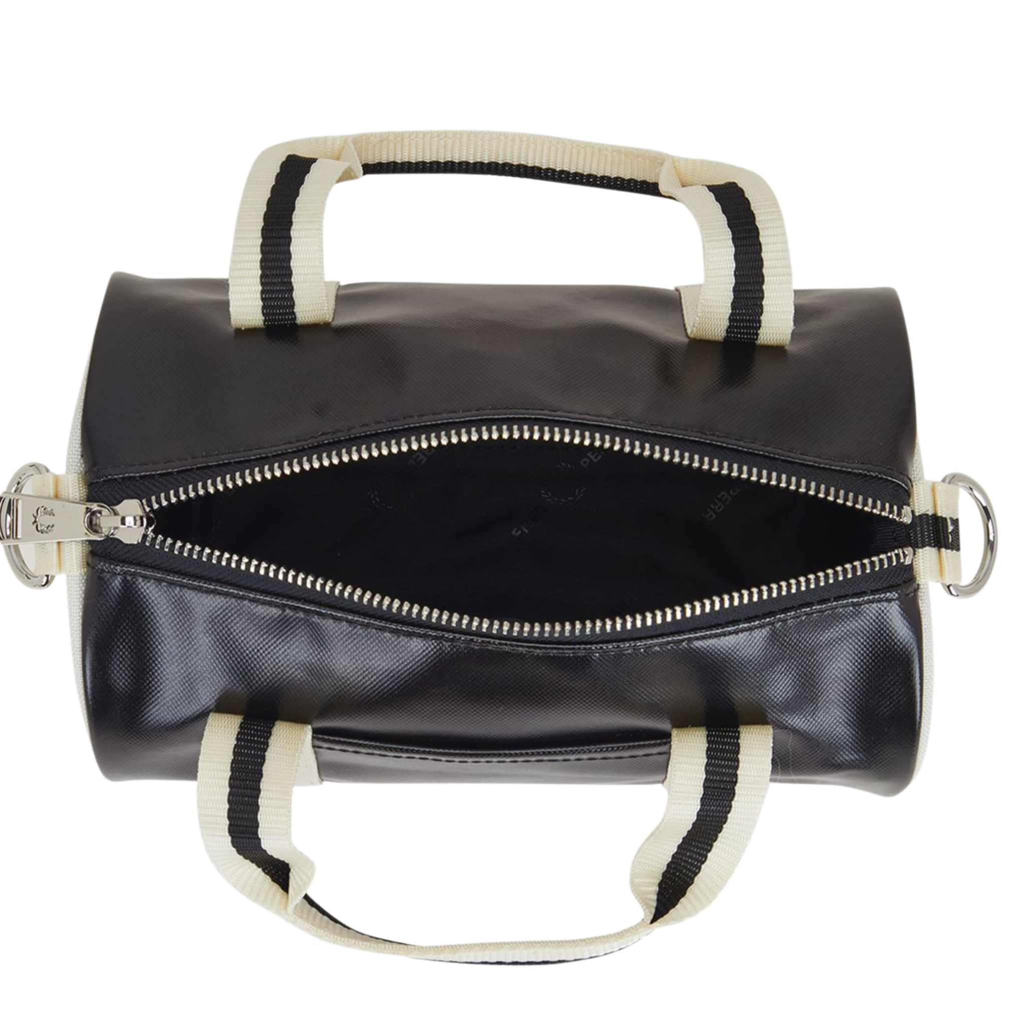 Womens Fred Perry Black/Ecru Classic Mini Barrel Bag