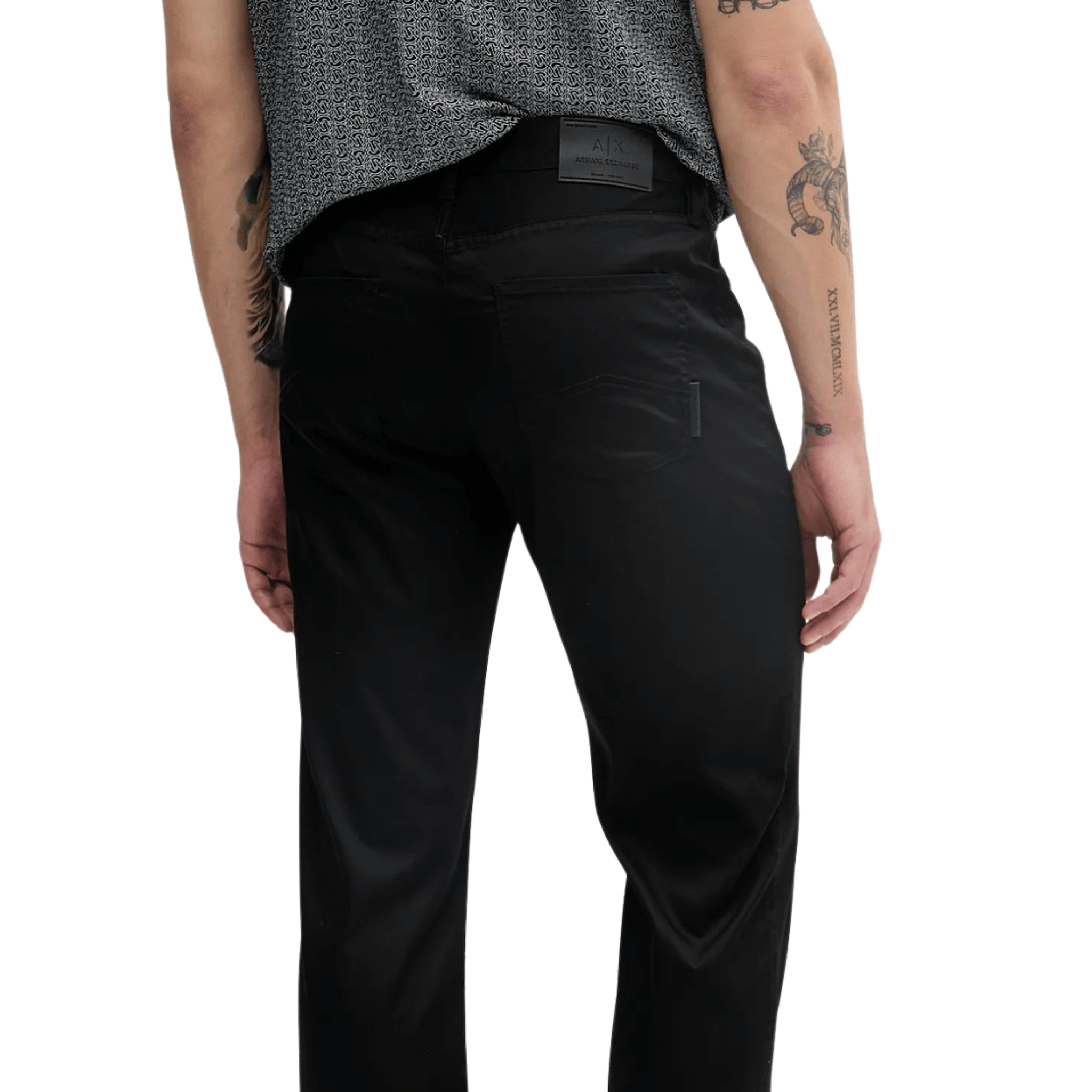 Mens Armani Exchange Black Slim 5 Pocket Trousers