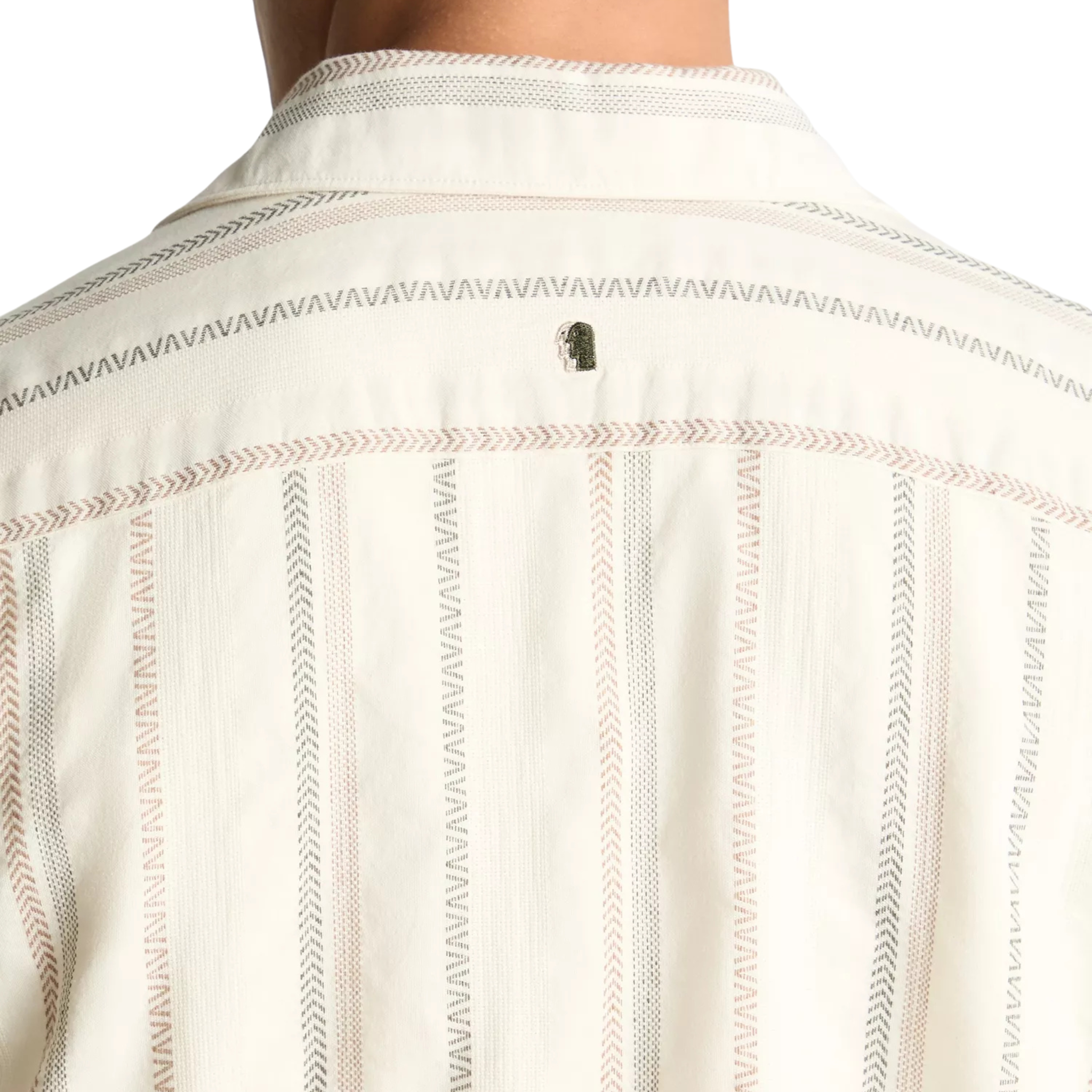 Mens Remus Uomo Stone Woven Stripe Tapered Fit S/s Shirt