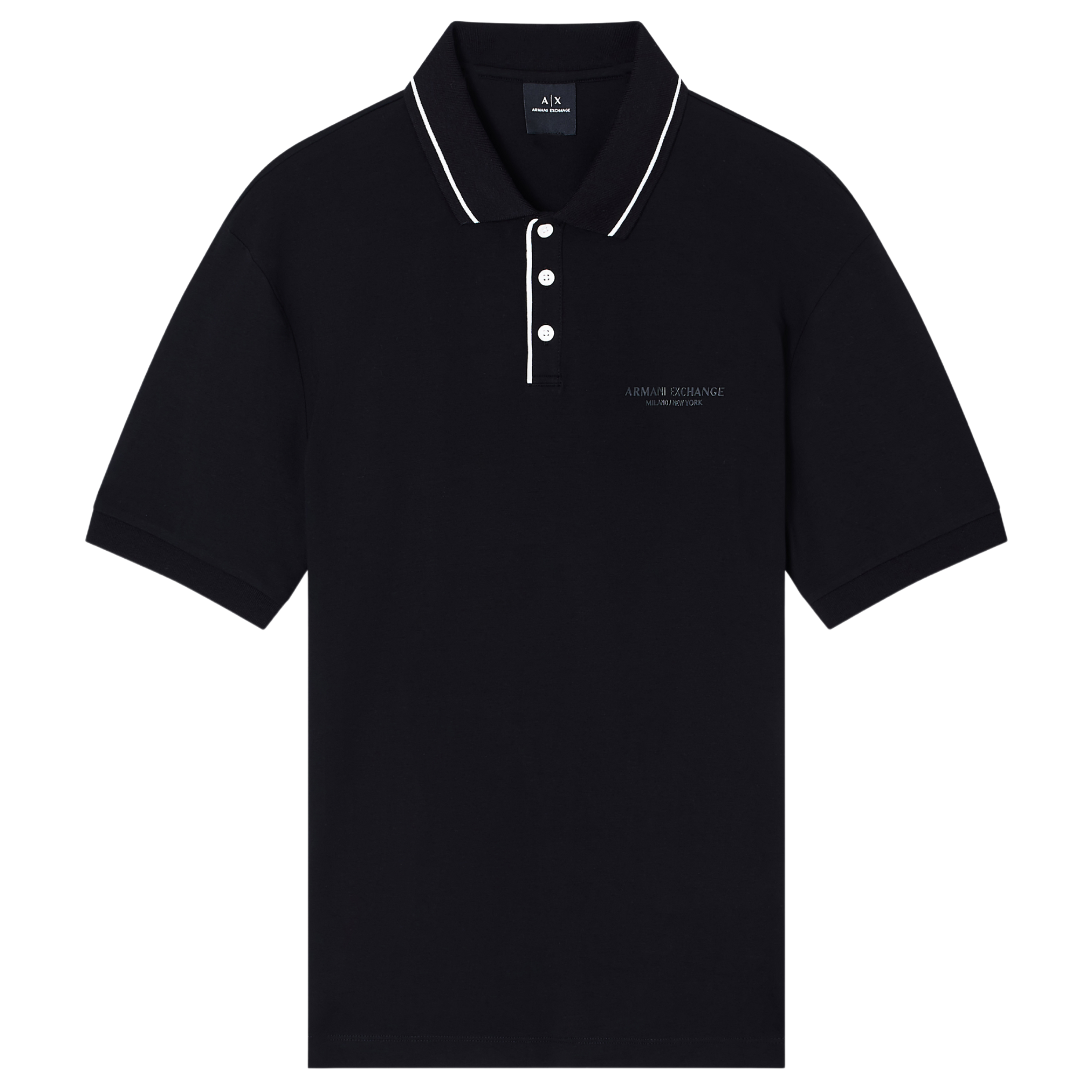 Mens Armani Exchange Black Milano/New York S/s Polo Shirt