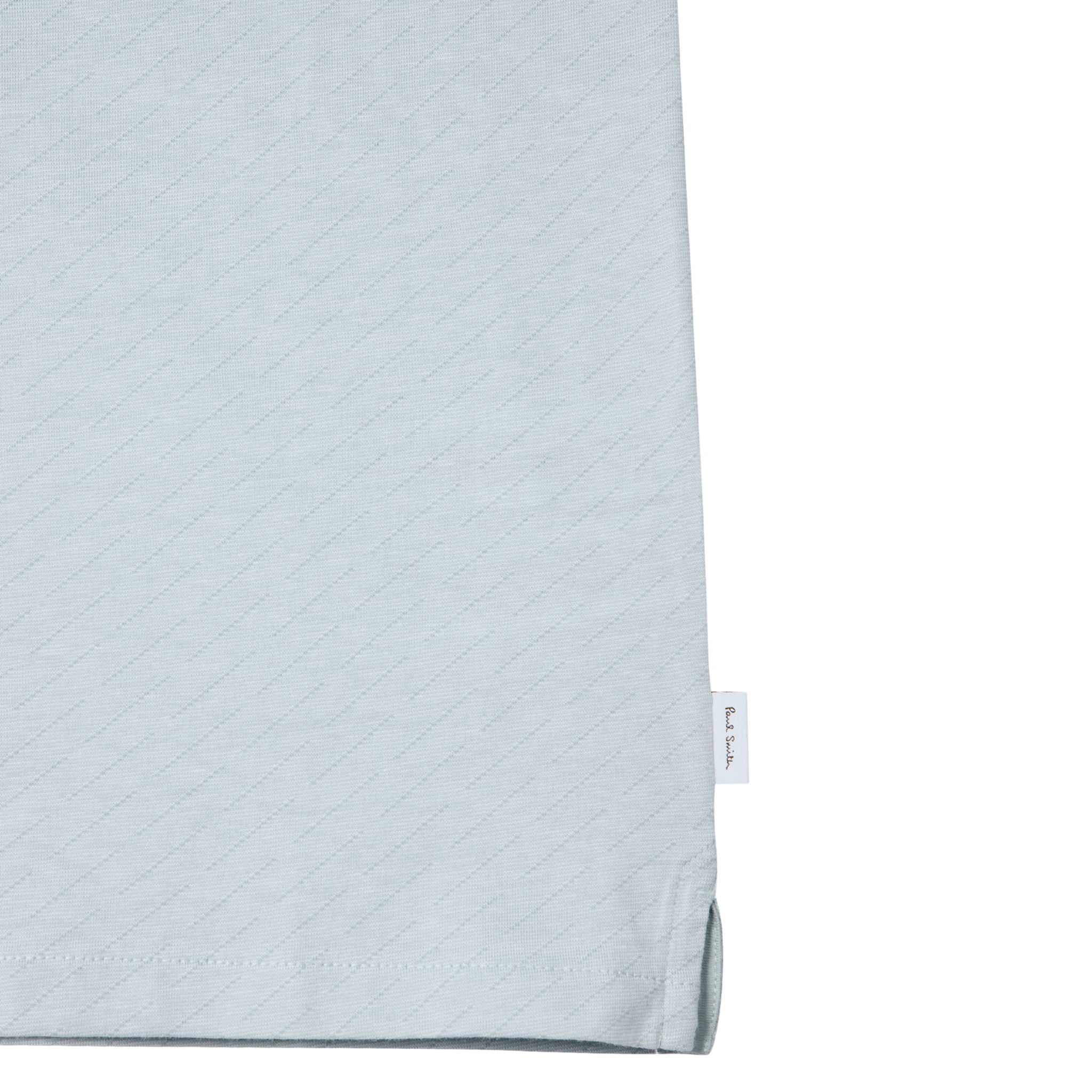 Mens Paul Smith Pale Blue Textured Zip Neck S/s Polo Shirt