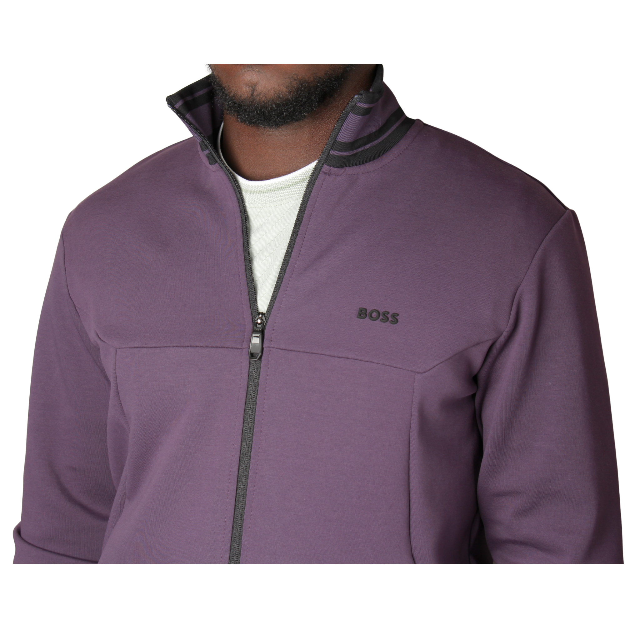Mens BOSS Medium Purple FZ Zone Zip Through Sweatshirt