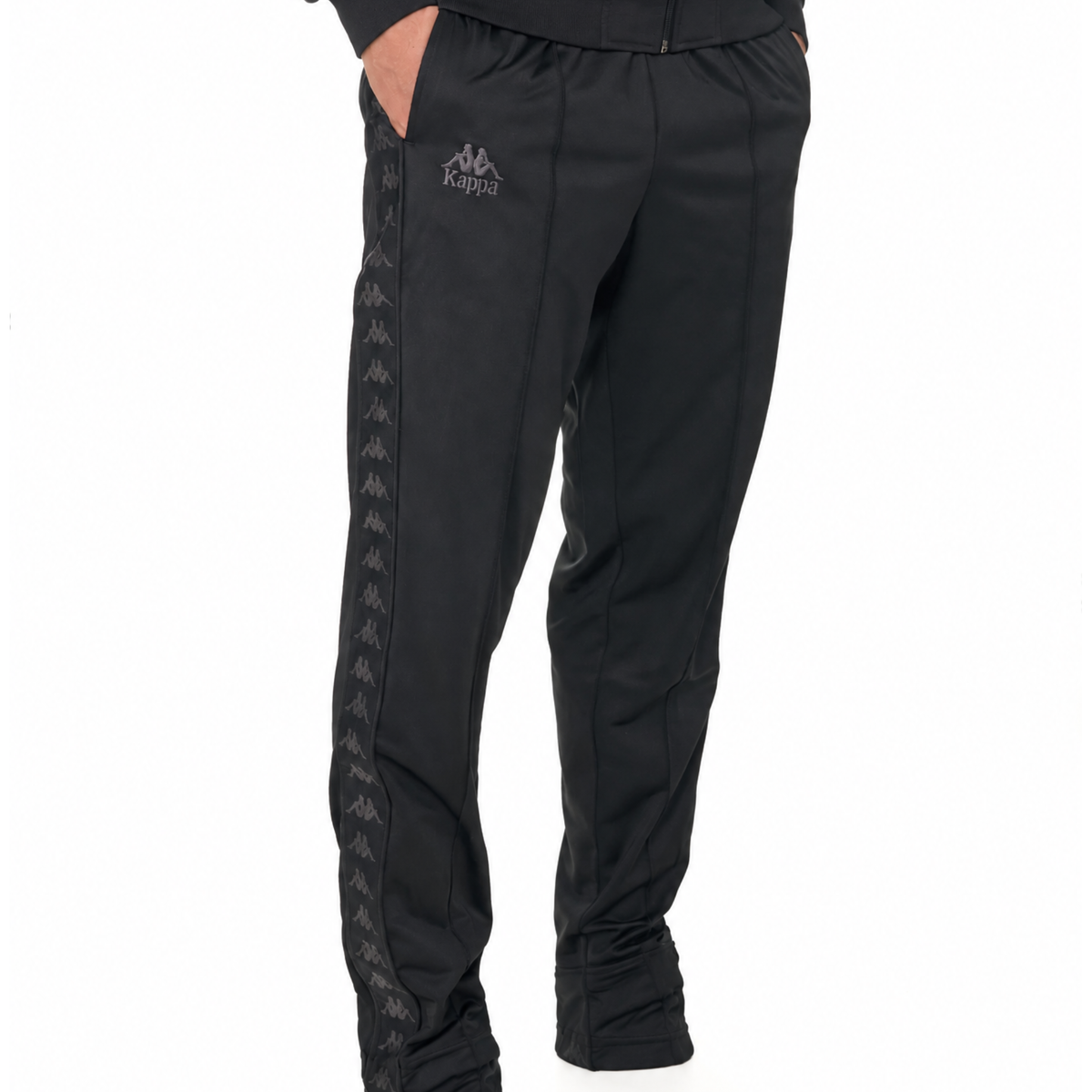 Mens Kappa Black/Grey Coal Banda Ulrich Track Pants