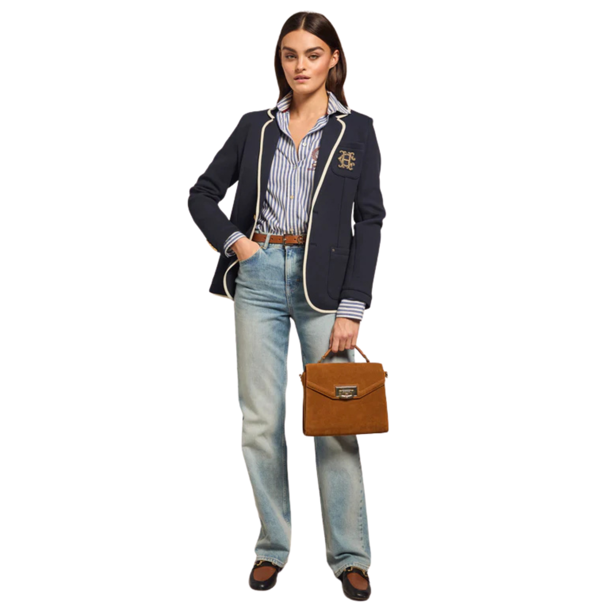 Womens Holland Cooper Ink Navy Henley Blazer