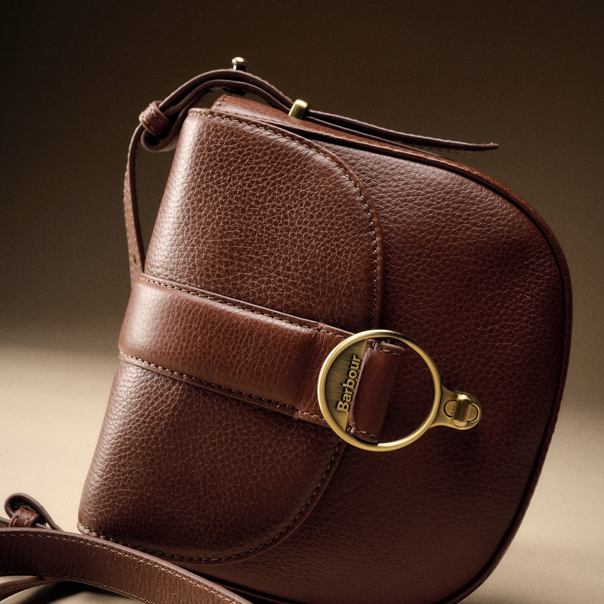 Womens Barbour Brown Elm Leather Crossbody Bag