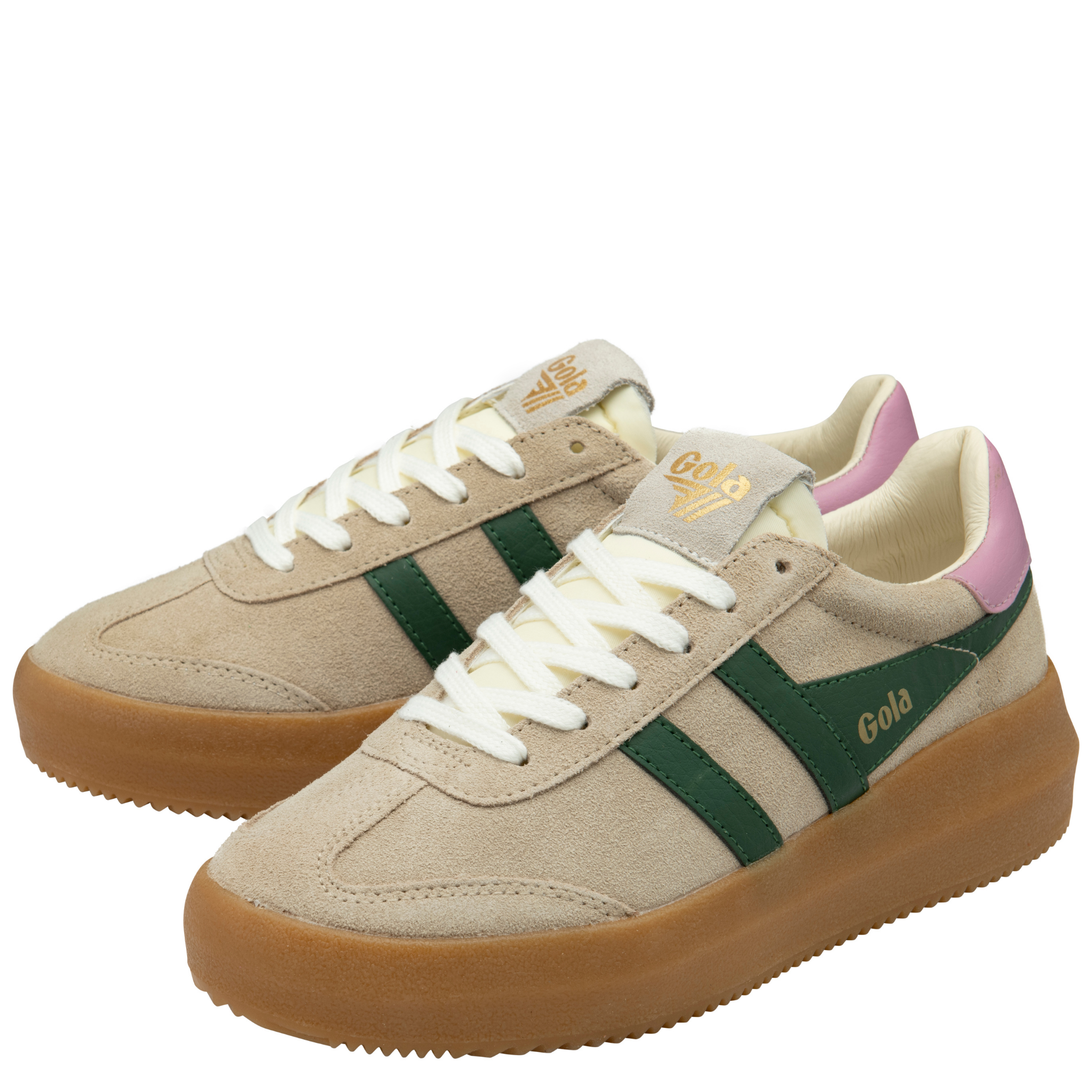 Womens Gola Bone/Evergreen/Candy/Gum Athena Trainers