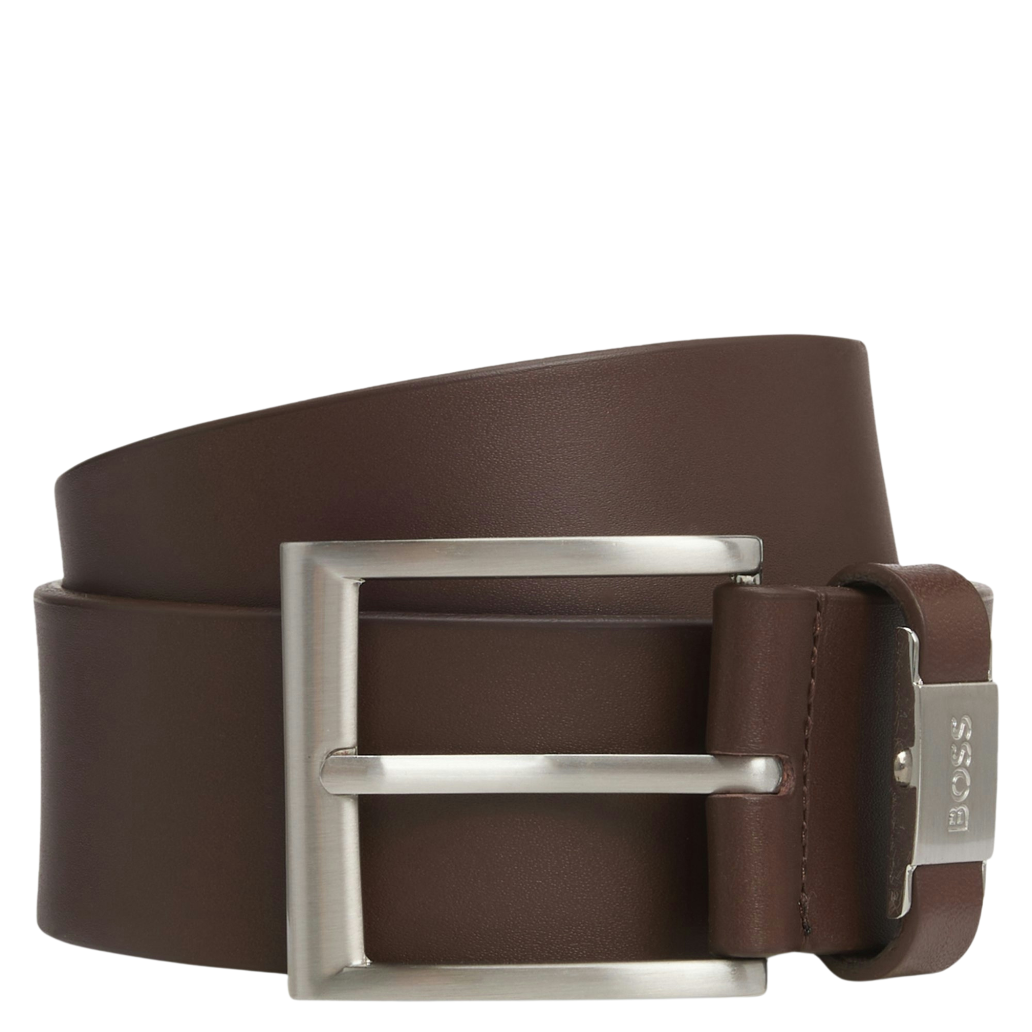 Mens BOSS Dark Brown Connio Leather Belt