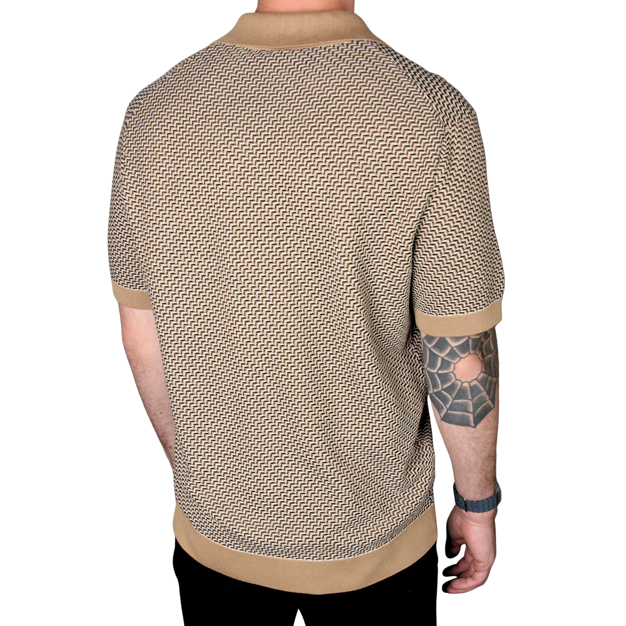 Mens BOSS Medium Beige H-Lomare Knitted S/s Shirt