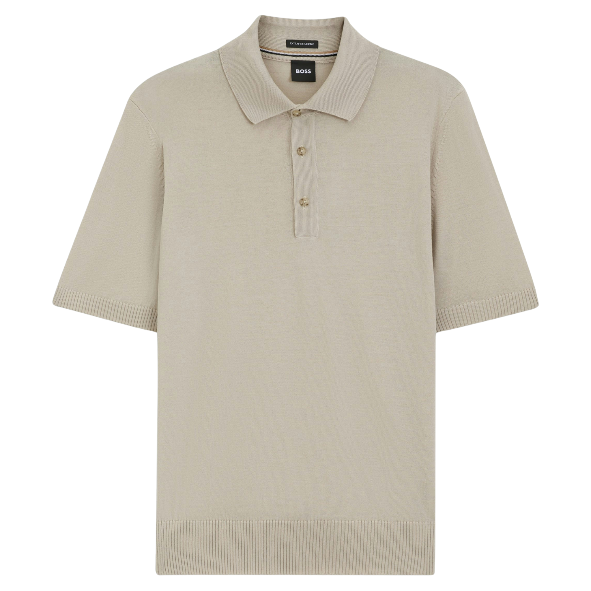 Mens BOSS Beige H-Dolano Knitted S/s Polo Shirt