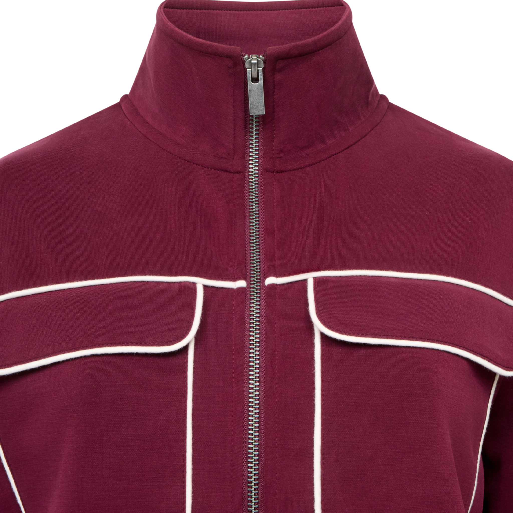 Womens French Connection Berry Red Wren Zip Sweat Jacket