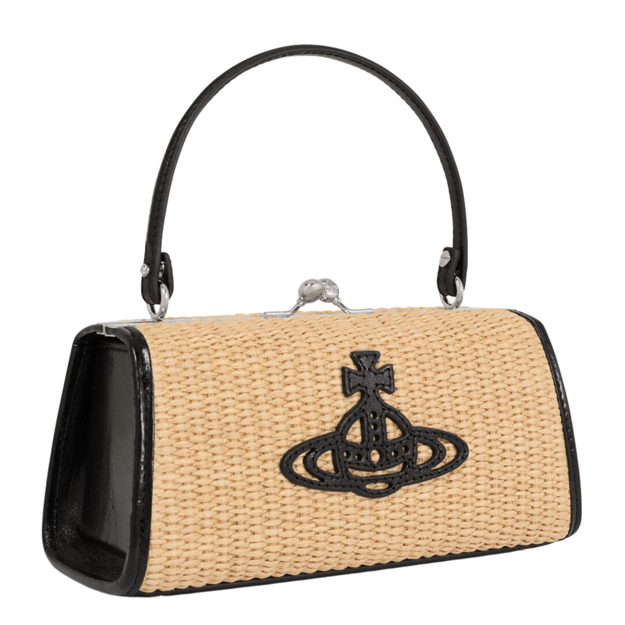 Womens Vivienne Westwood Natural Raffia Doll XL Frame Bag