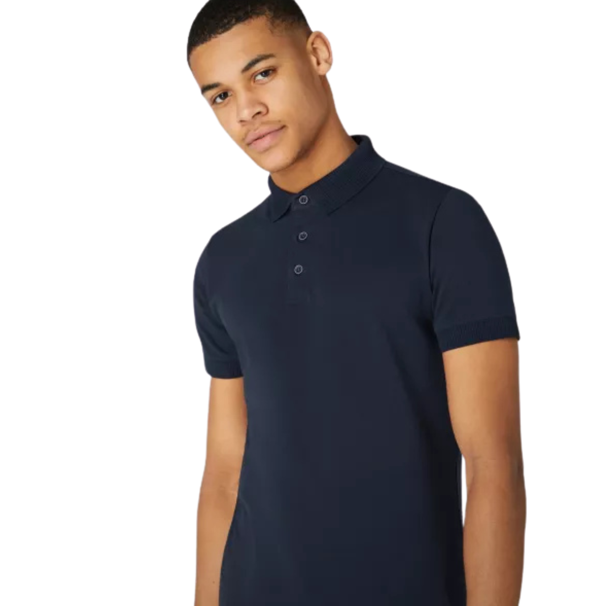 Mens Remus Uomo Navy Cotton Stretch S/s Polo Shirt