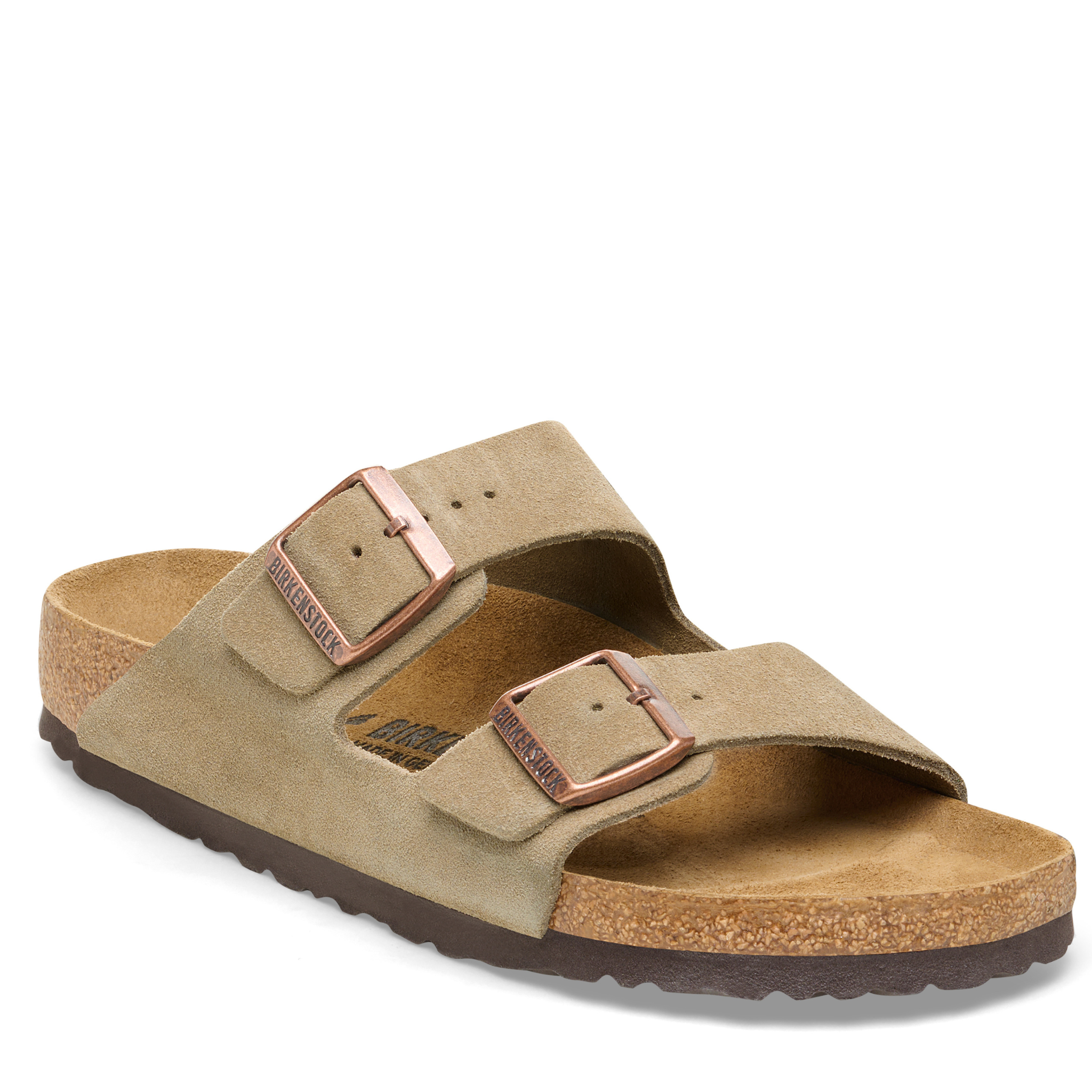 Womens Birkenstock Taupe Arizona Suede Sandals