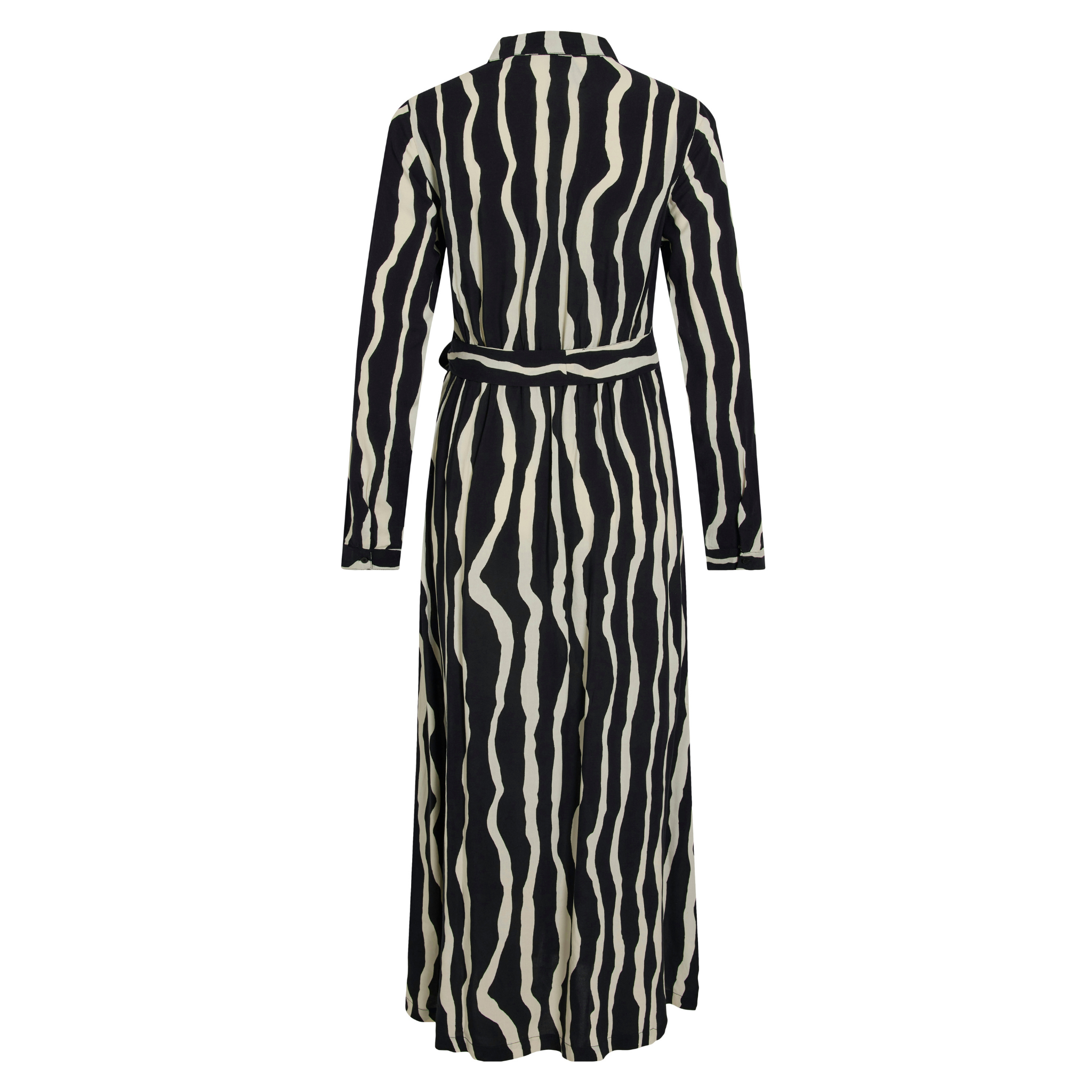 Womens Vila Black/Birch Visusie Abstract Midi Shirt Dress