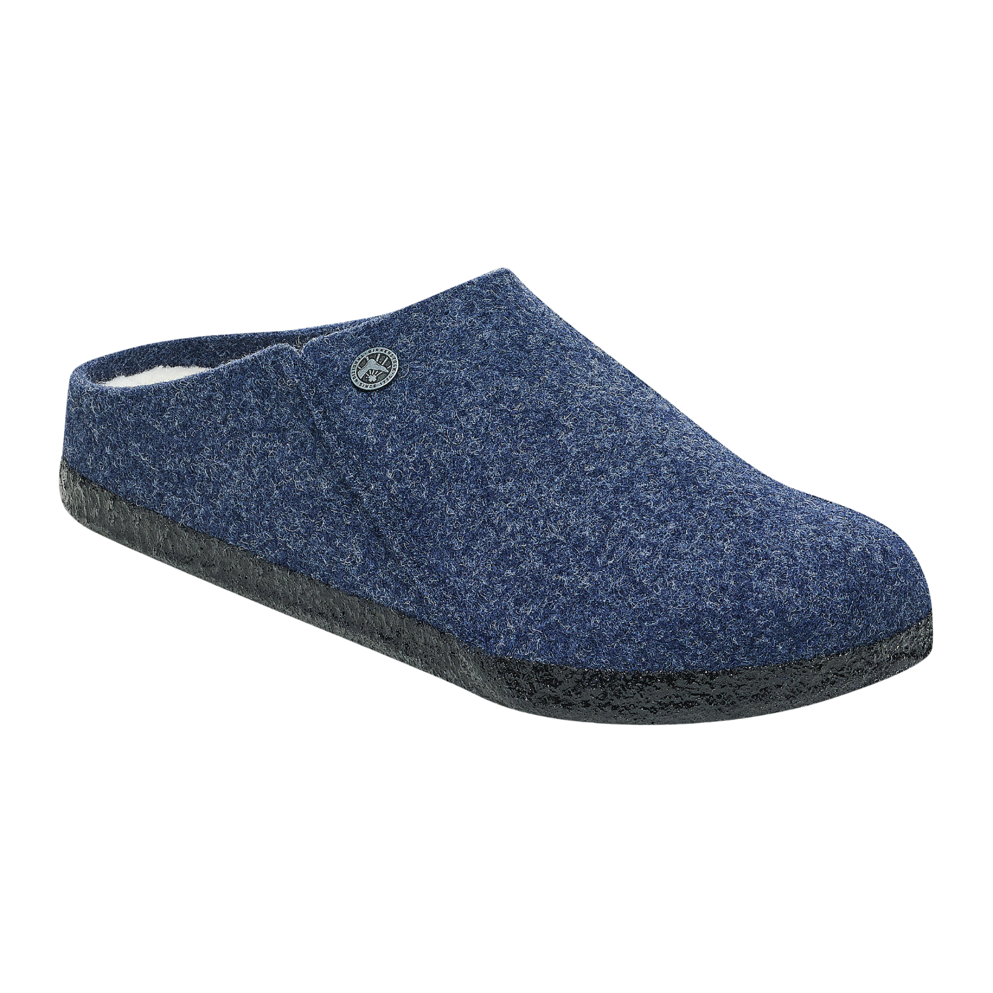 Mens Birkenstock Dark Blue Felt Zermatt Shearling Slippers