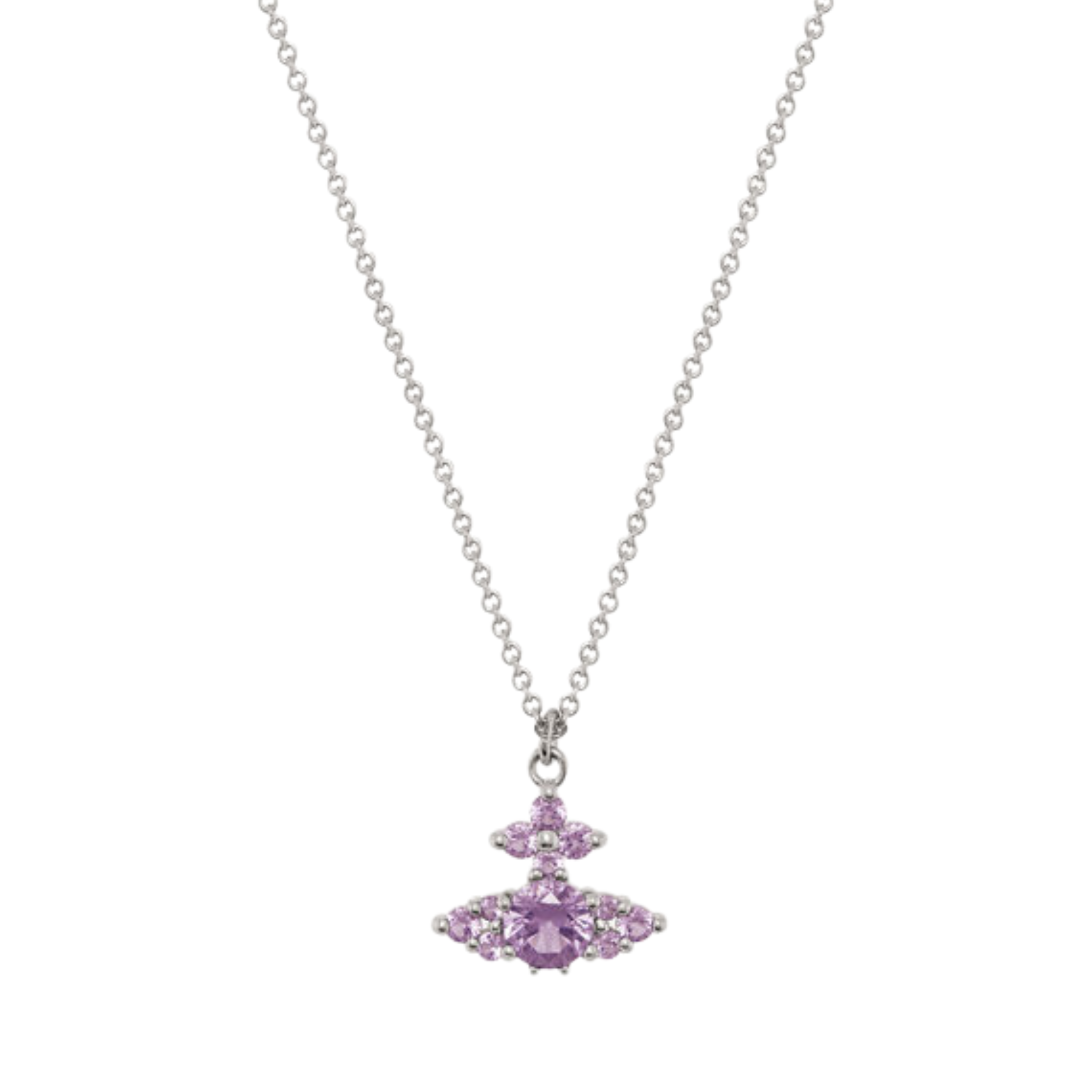 Vivienne Westwood Platinum/Lavender Feodorita Pendant Necklace