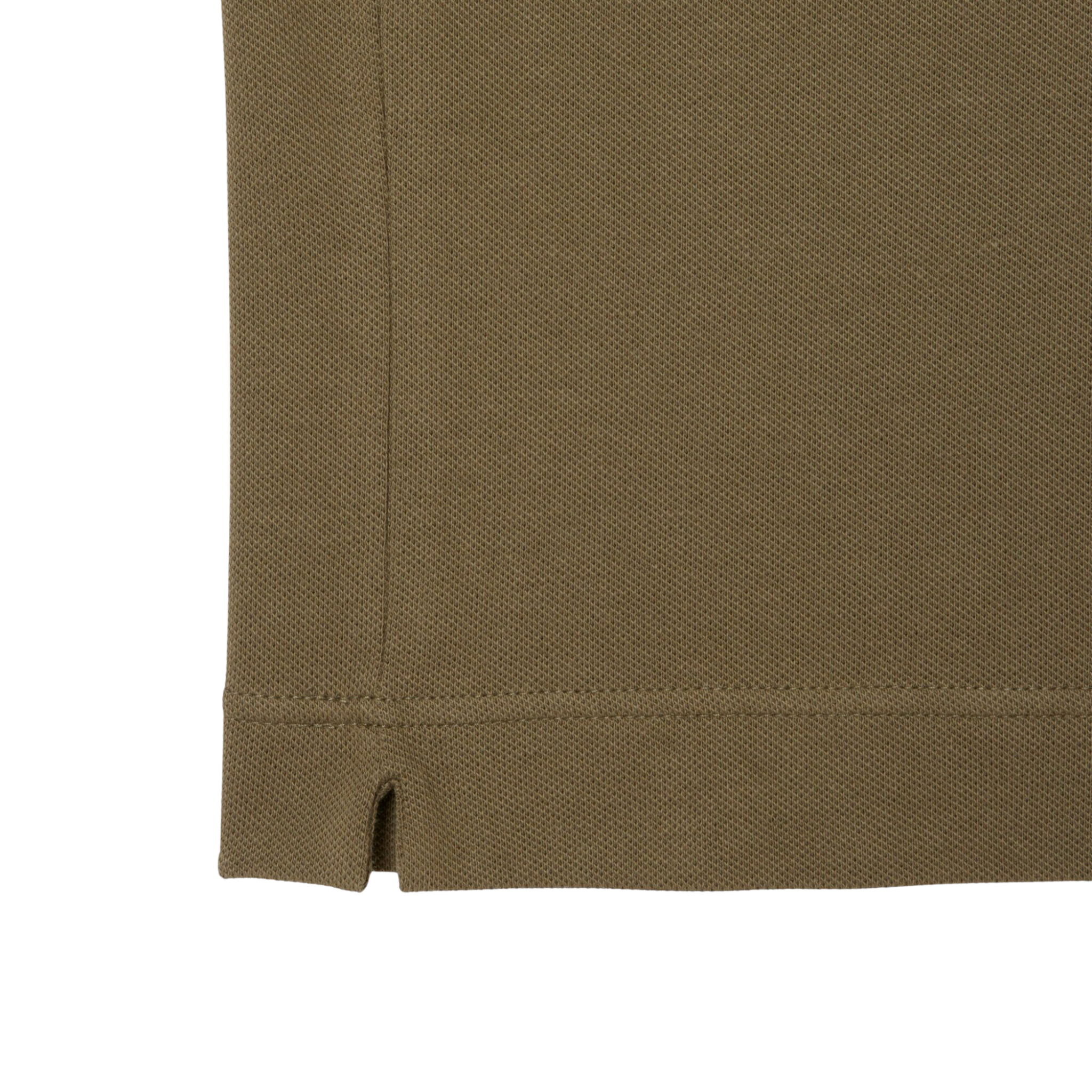 Mens Lacoste Khaki Green Paris Stretch Reg Fit L/s Polo Shirt