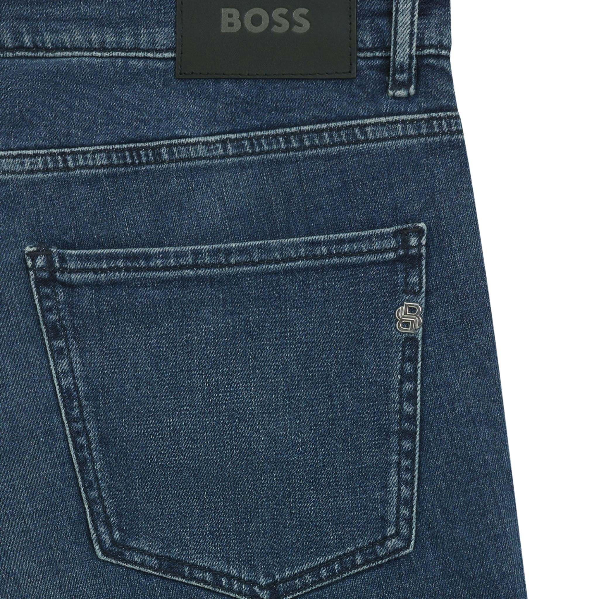 Mens BOSS Mid Blue Wash H-Delaware Slim Fit Jeans