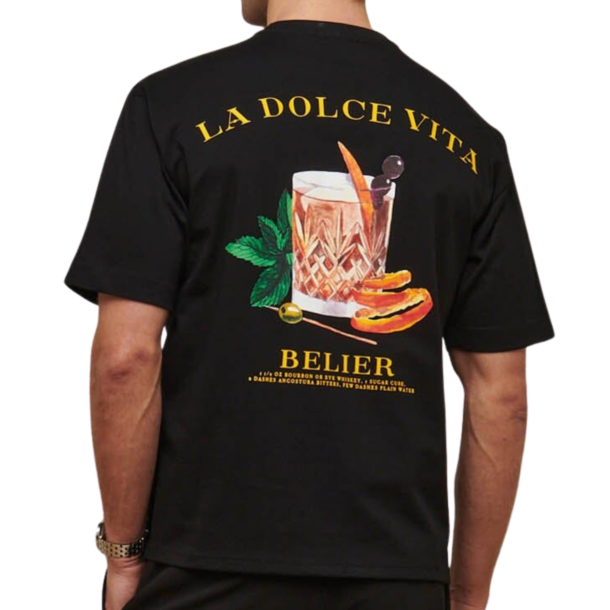 Mens Belier Black Old Fashioned S/s T Shirt
