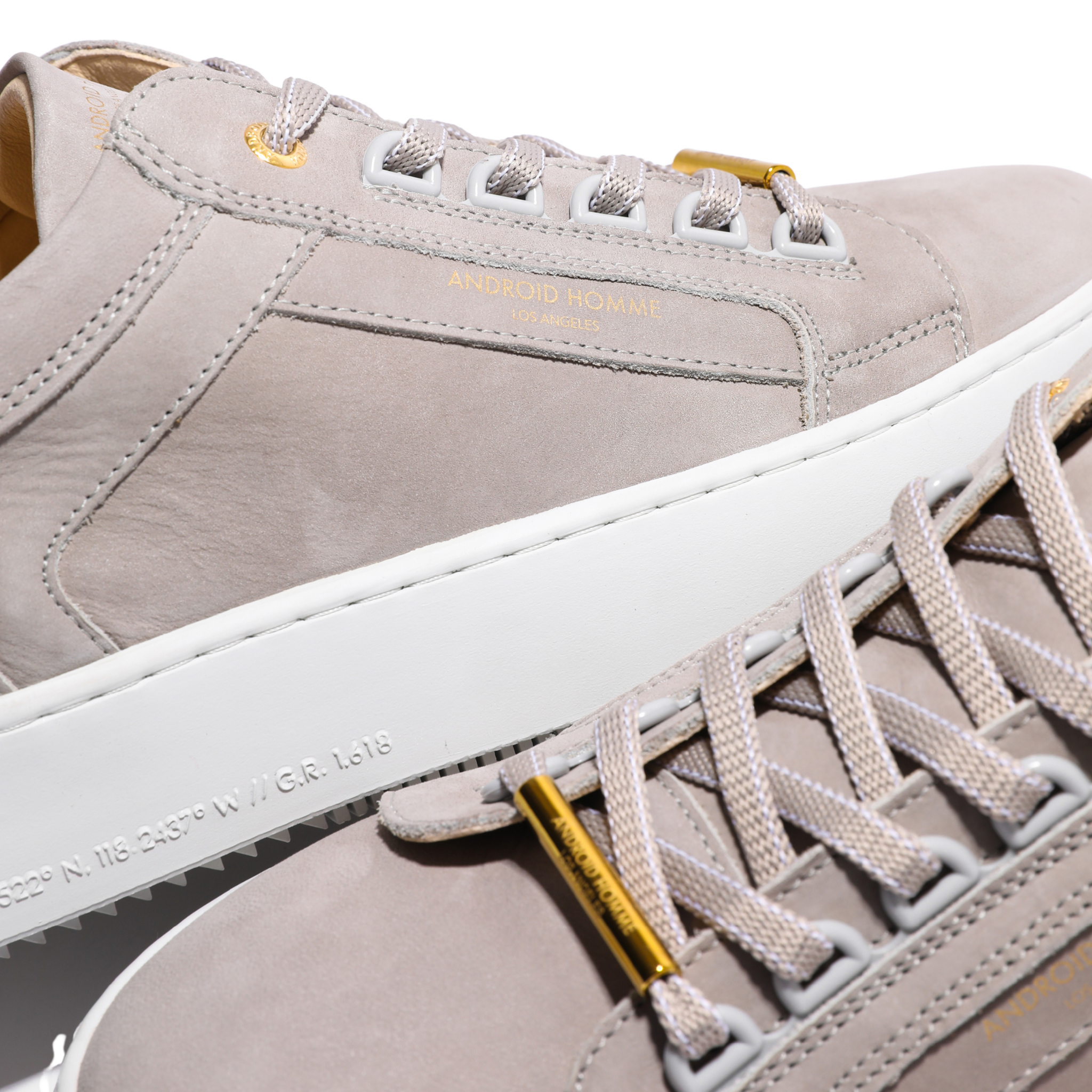 Mens Android Homme Taupe Venice Nubuck/Gold Trainers