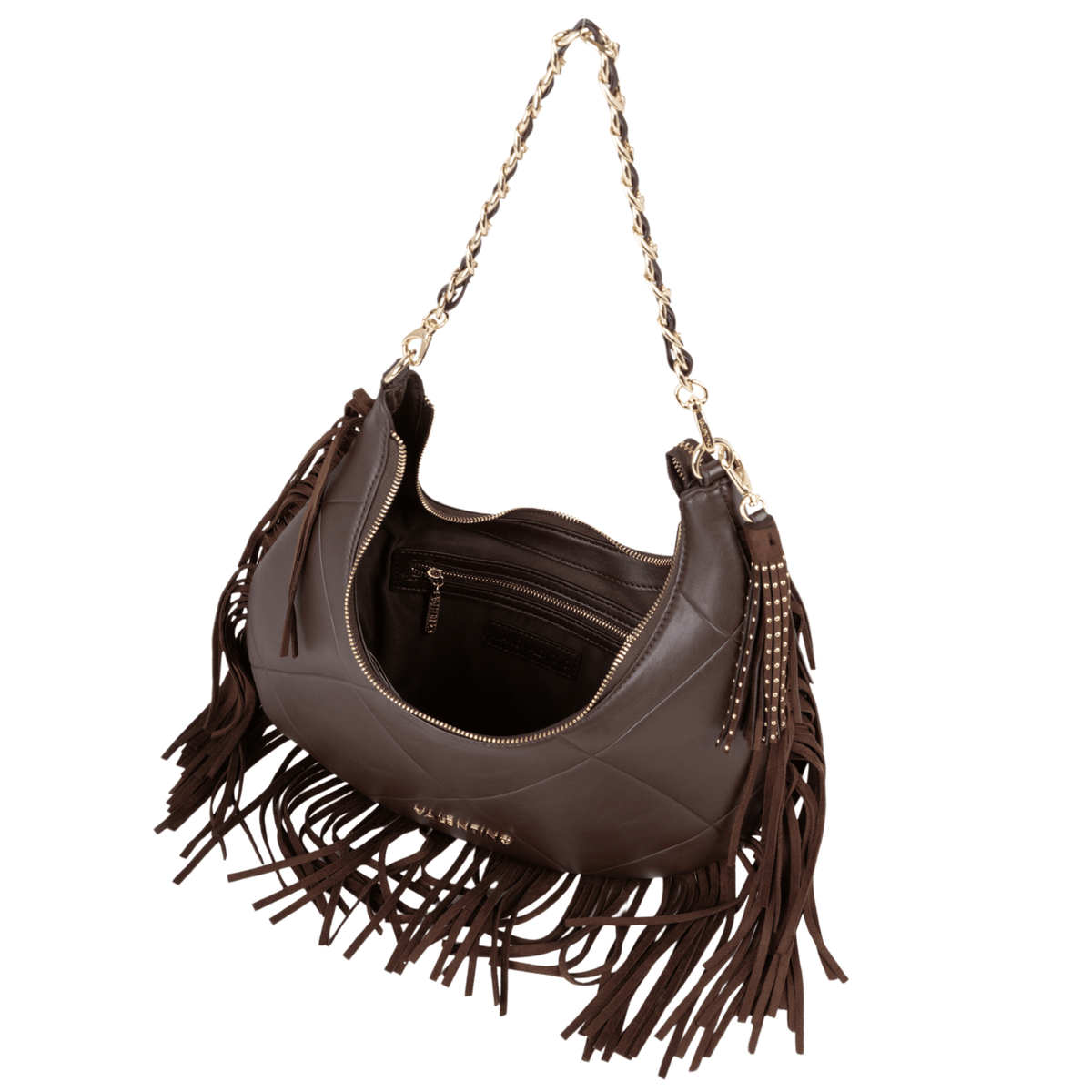 Womens Valentino Caffe Astrid Tassel Hobo Bag