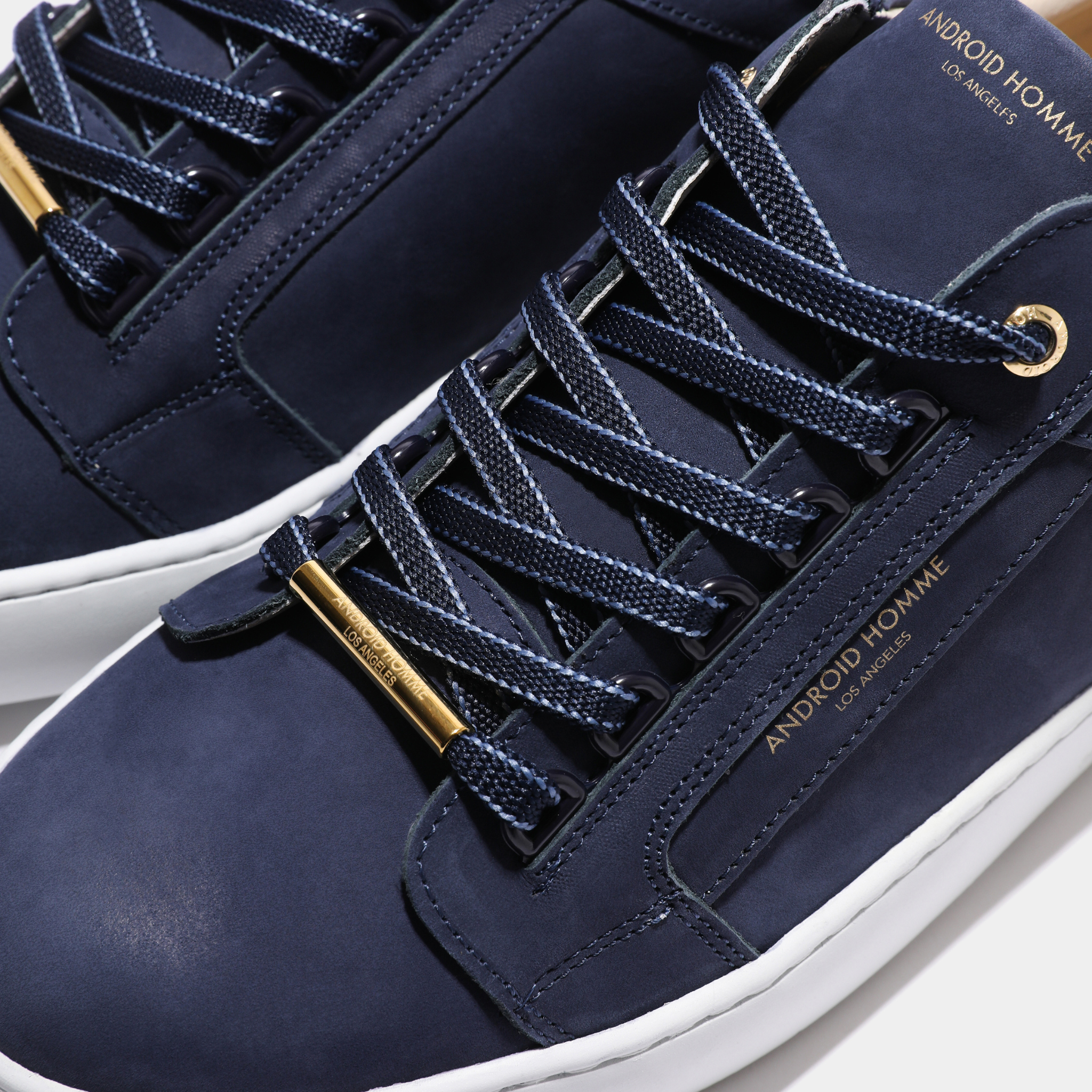 Mens Android Homme Ink Venice Nubuck/Gold Trainers