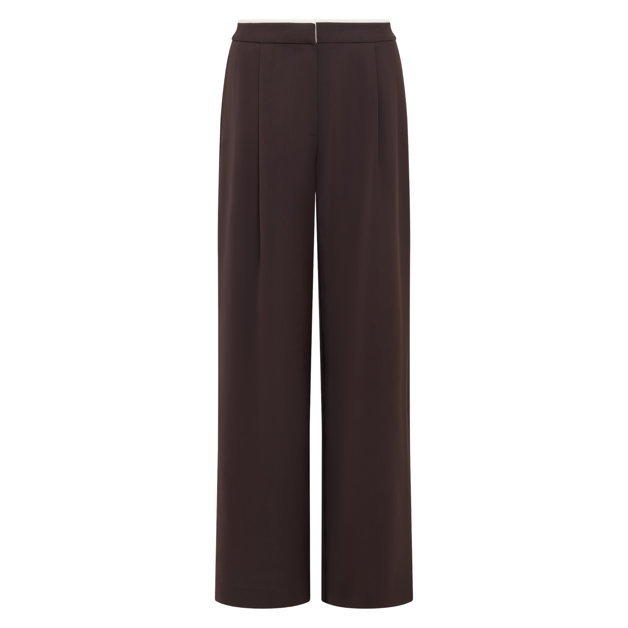 Womens French Connection Mocha Vinnie Side Piping Wide Trousers