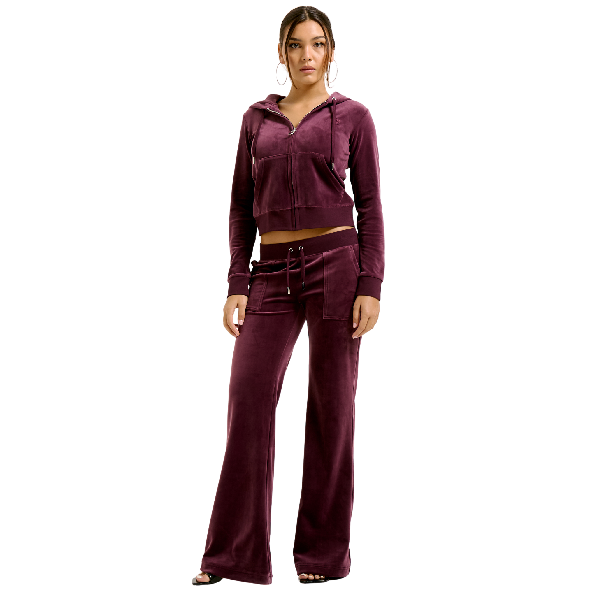 Womens Juicy Couture Winetasting Robertson Classic Velour Zip Up Hoodie