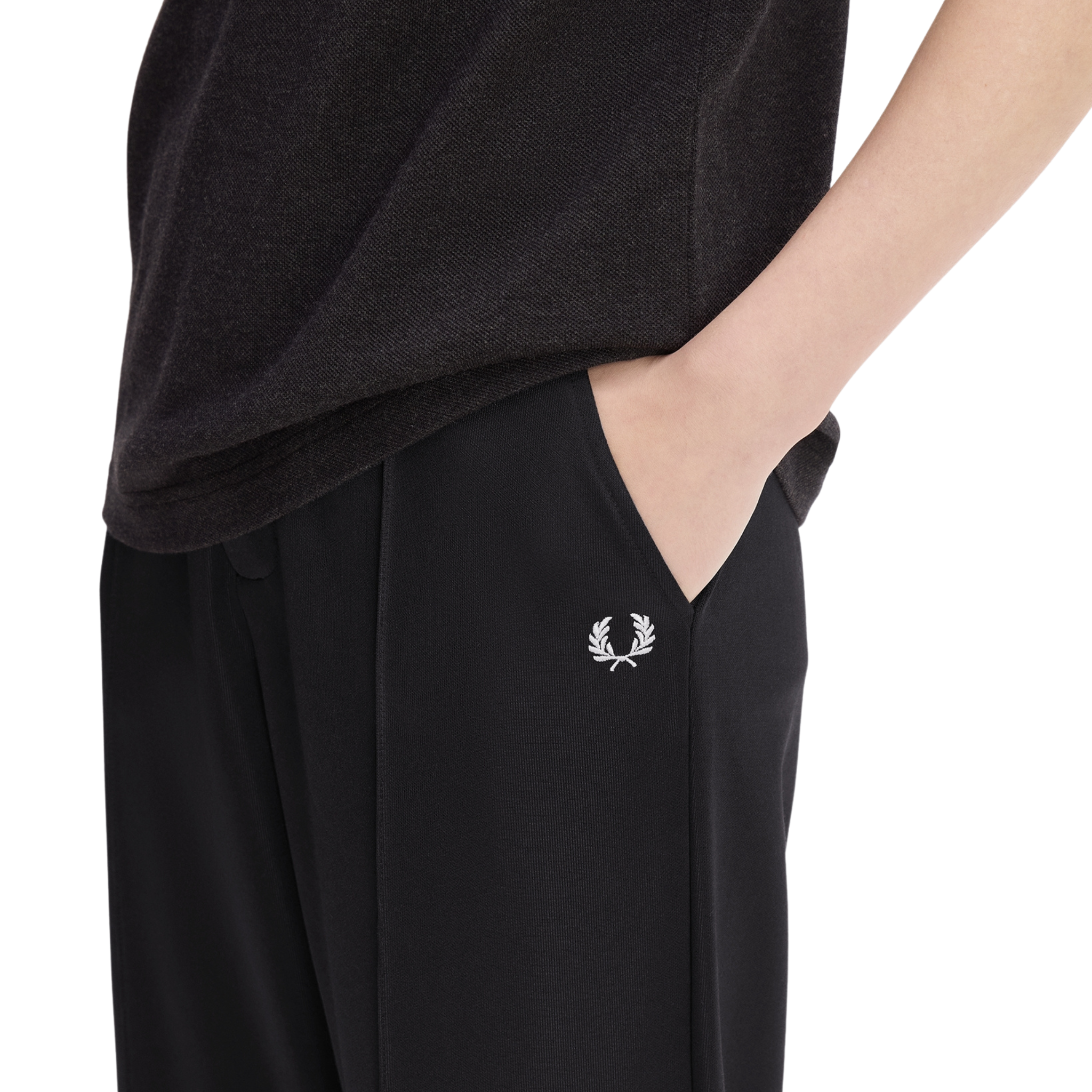 Womens Fred Perry Black Tricot Trousers